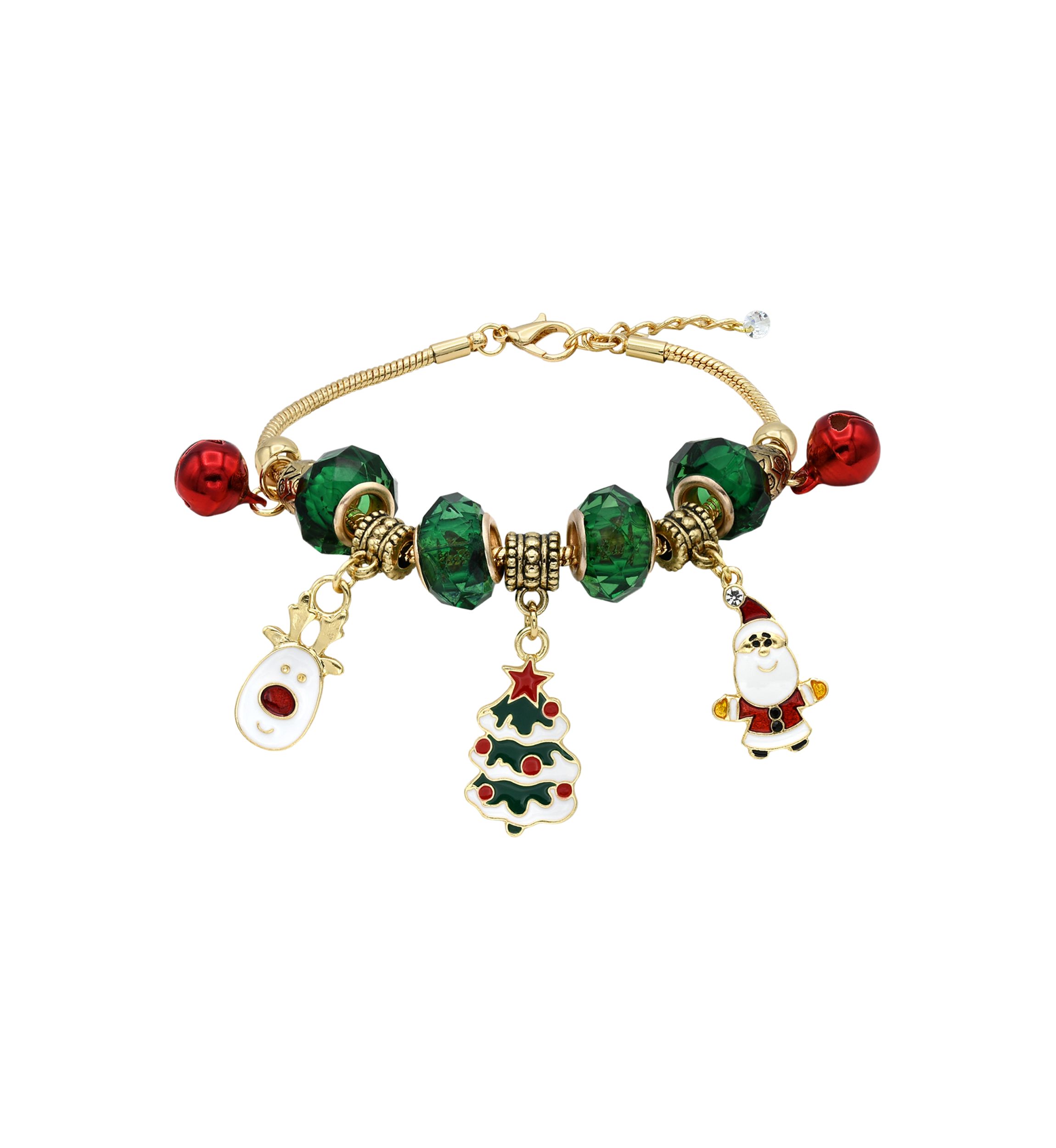 Gold Tone Christmas Charm Bracelet