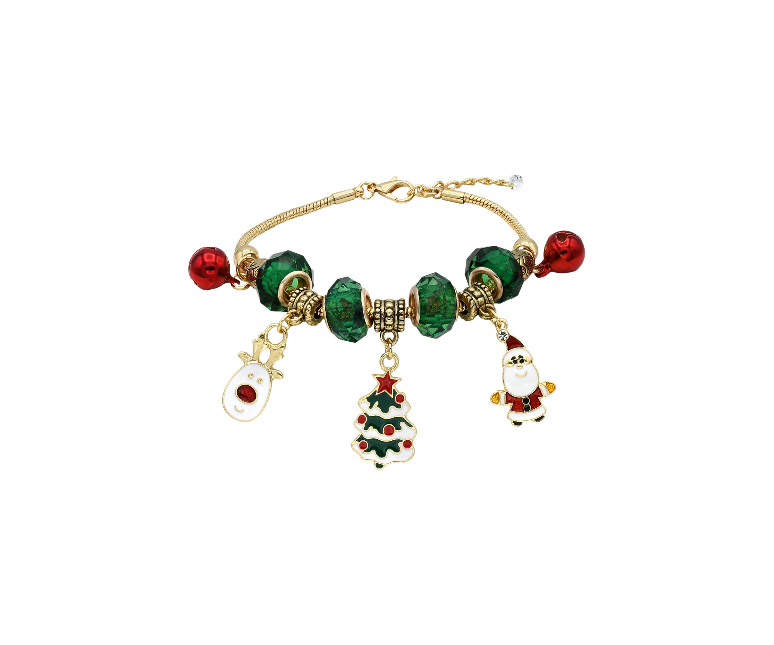 Gold Tone Christmas Charm Bracelet