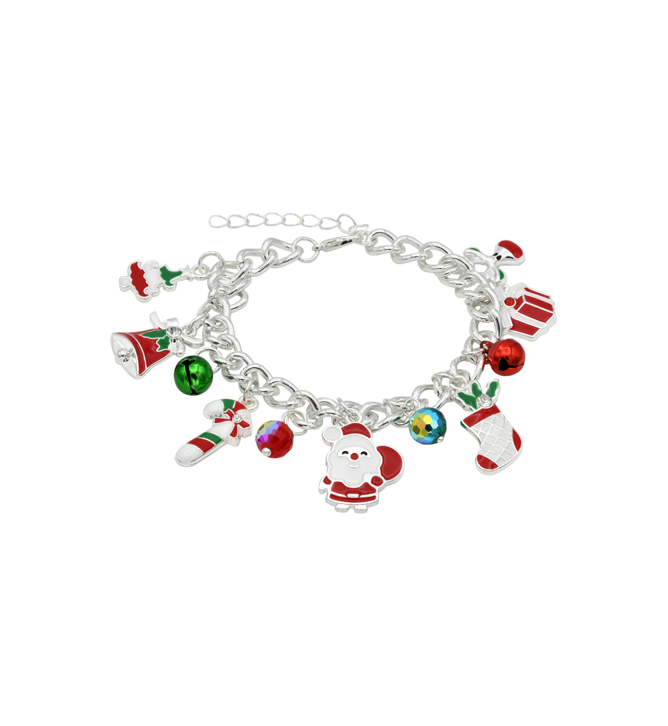 Silver Tone Holiday Charm Bracelet