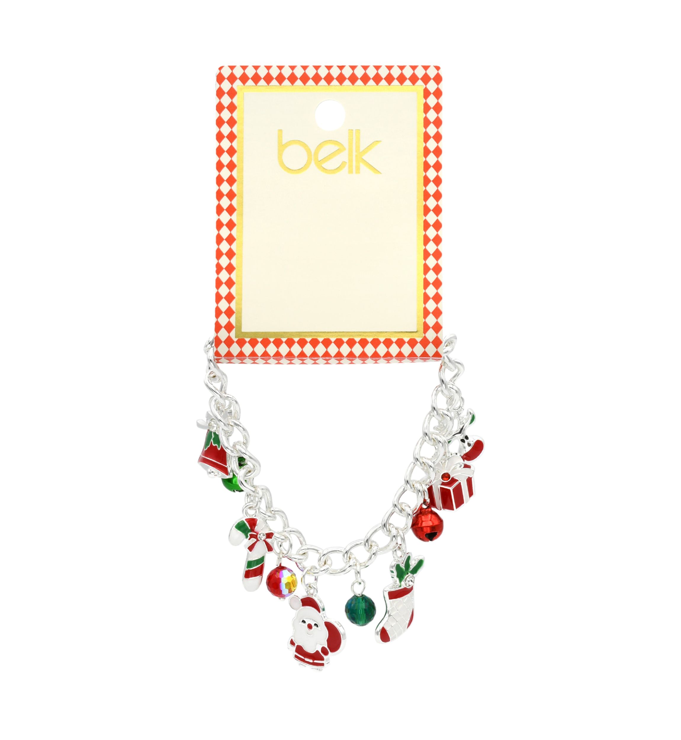 Silver Tone Holiday Charm Bracelet