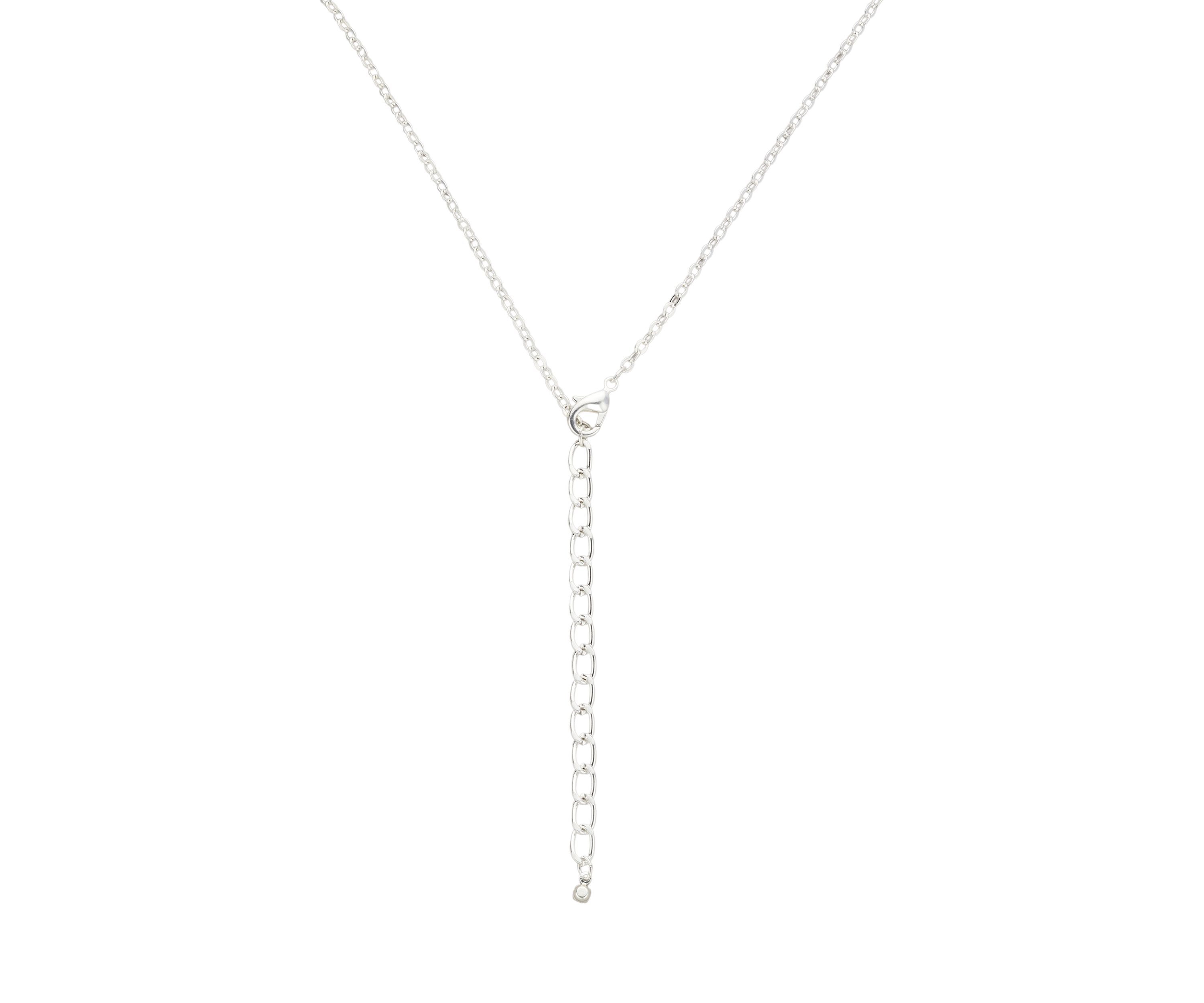 Silver Tone 18" Navette Classic Frontal Necklace