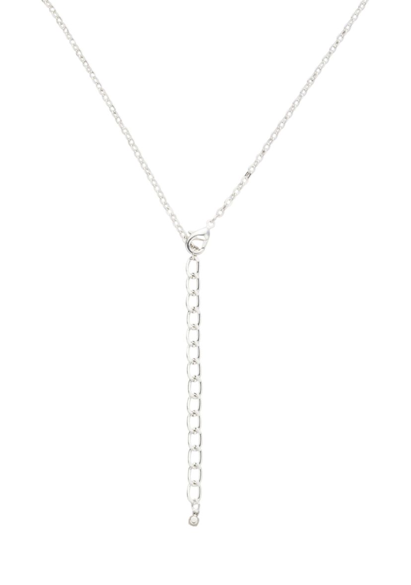 Silver Tone 18" Navette Classic Frontal Necklace