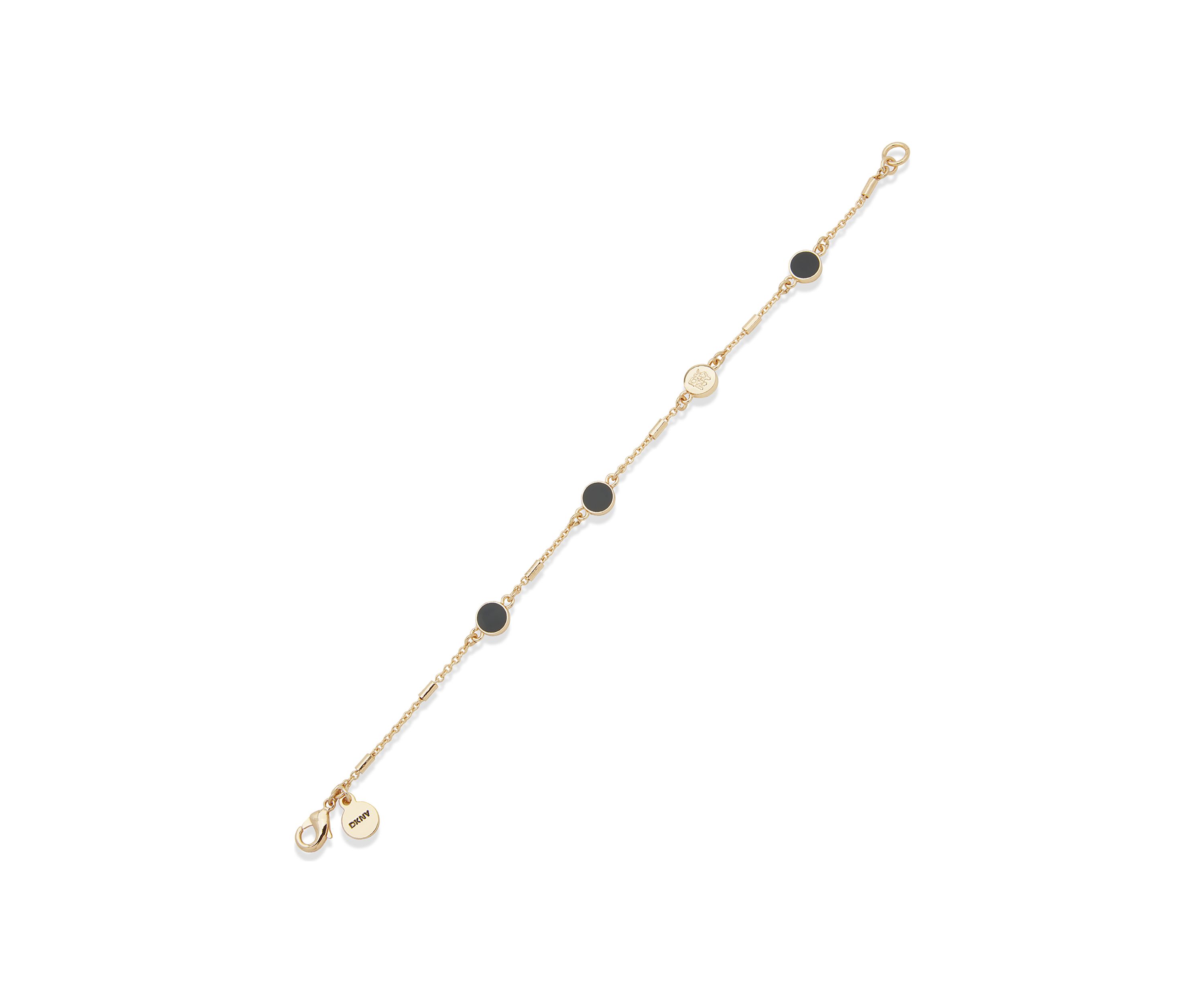 Gold Tone Black Logo Flex Bracelet