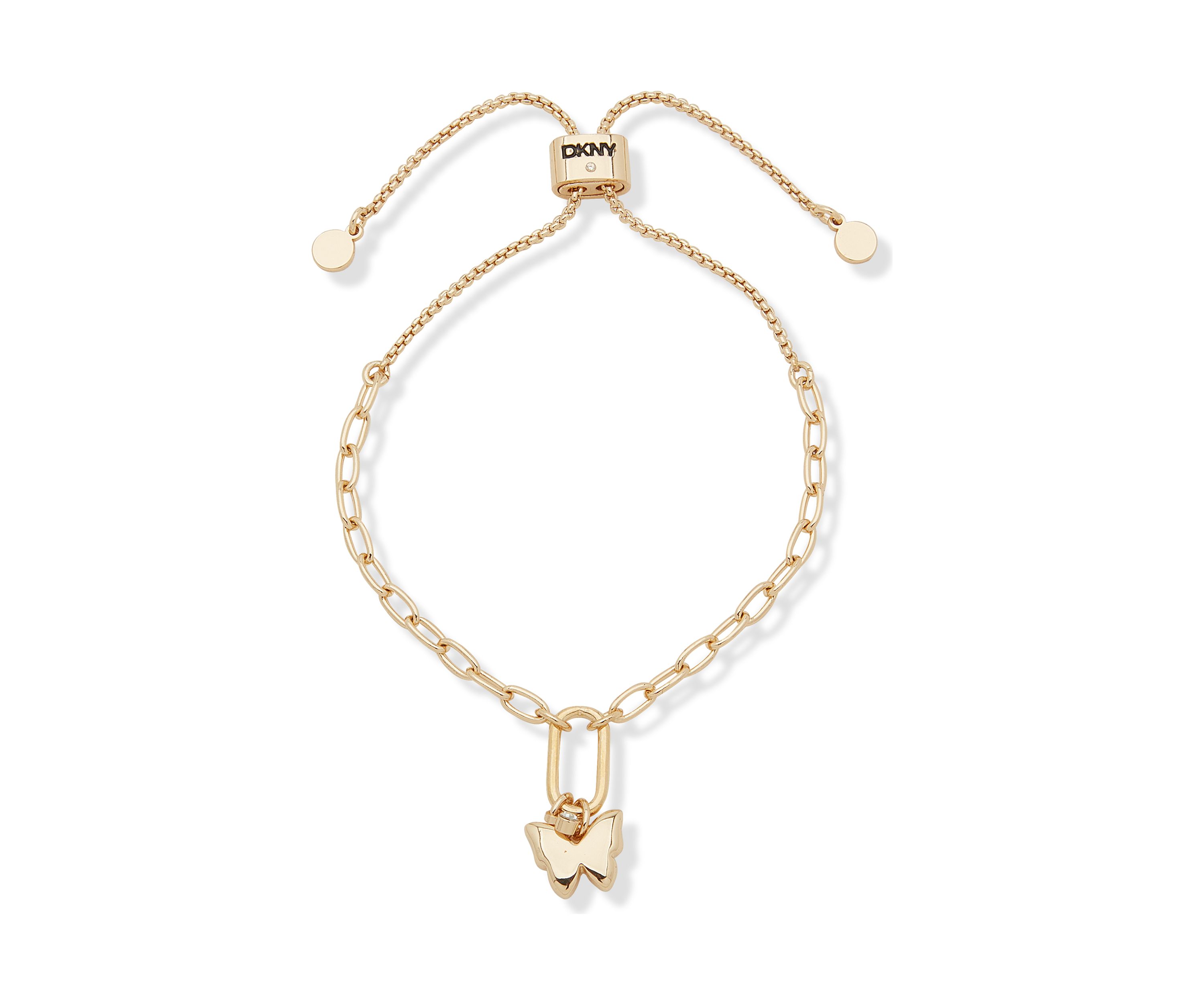 Gold Tone Butterfly Slider Bracelet