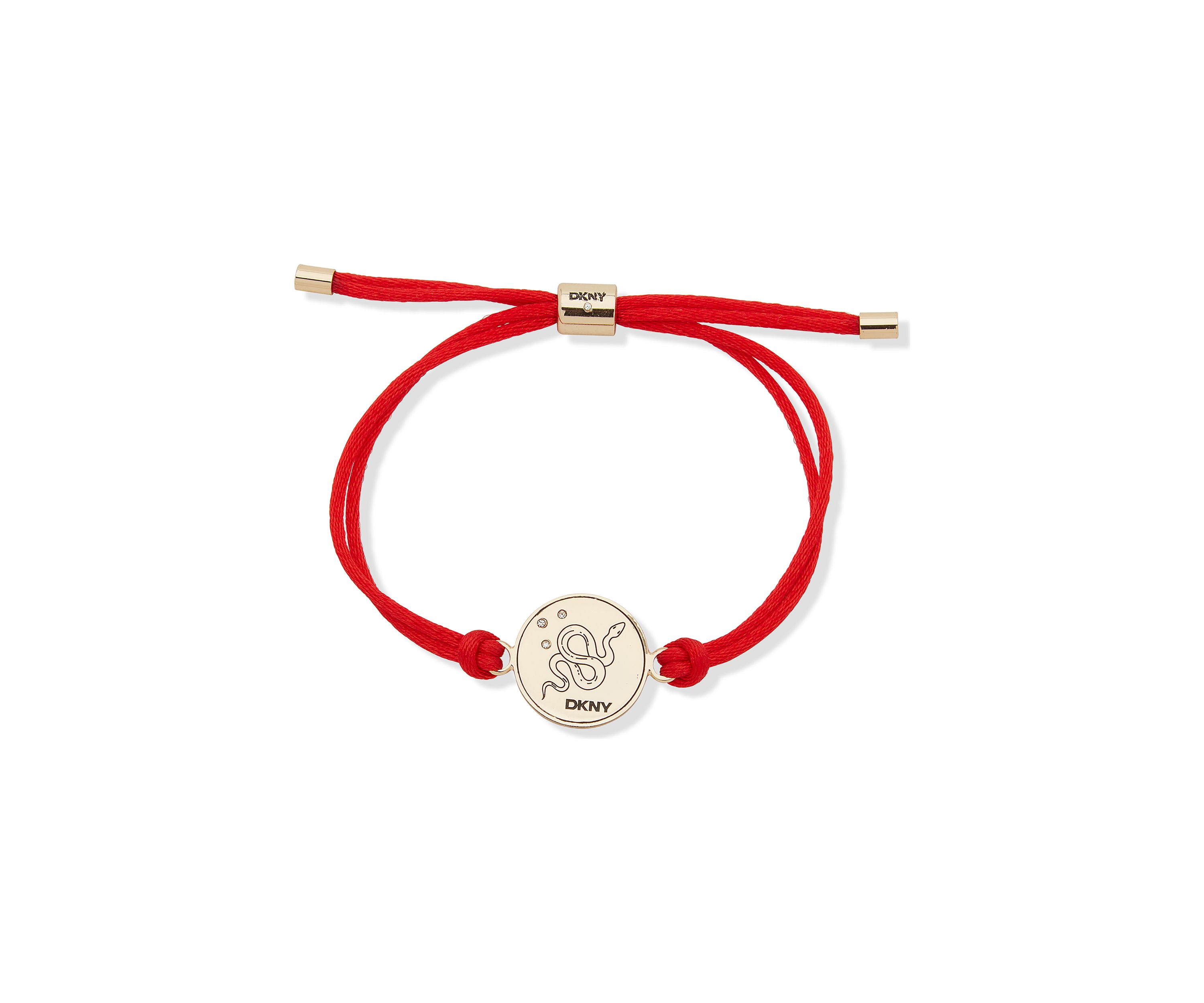 Gold Tone Red Snake Slider Bracelet