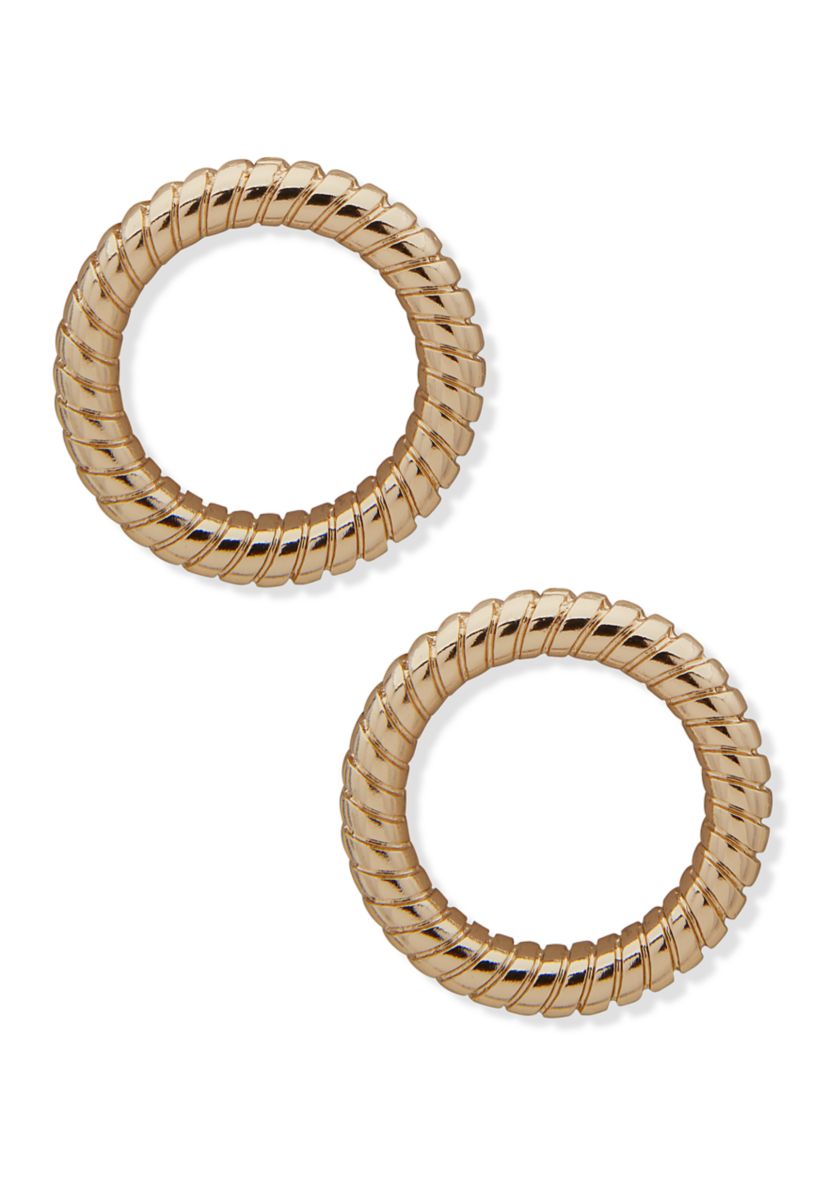 Gold Tone Snake Chain Post Earrings
