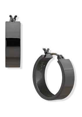 Hematite Tone 17 Millimeter Hoop Earrings