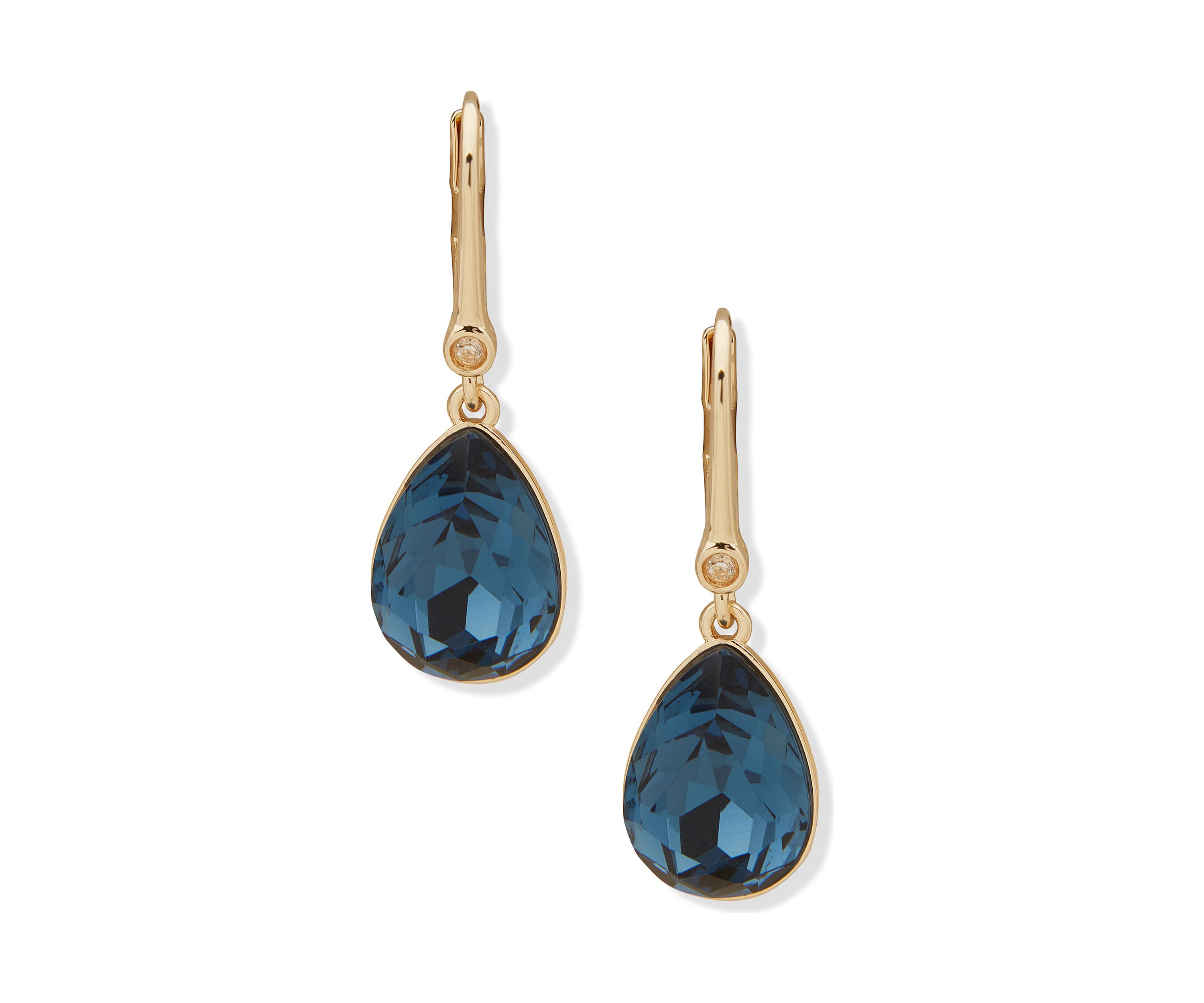 Stone Leverback Teardrop Earrings