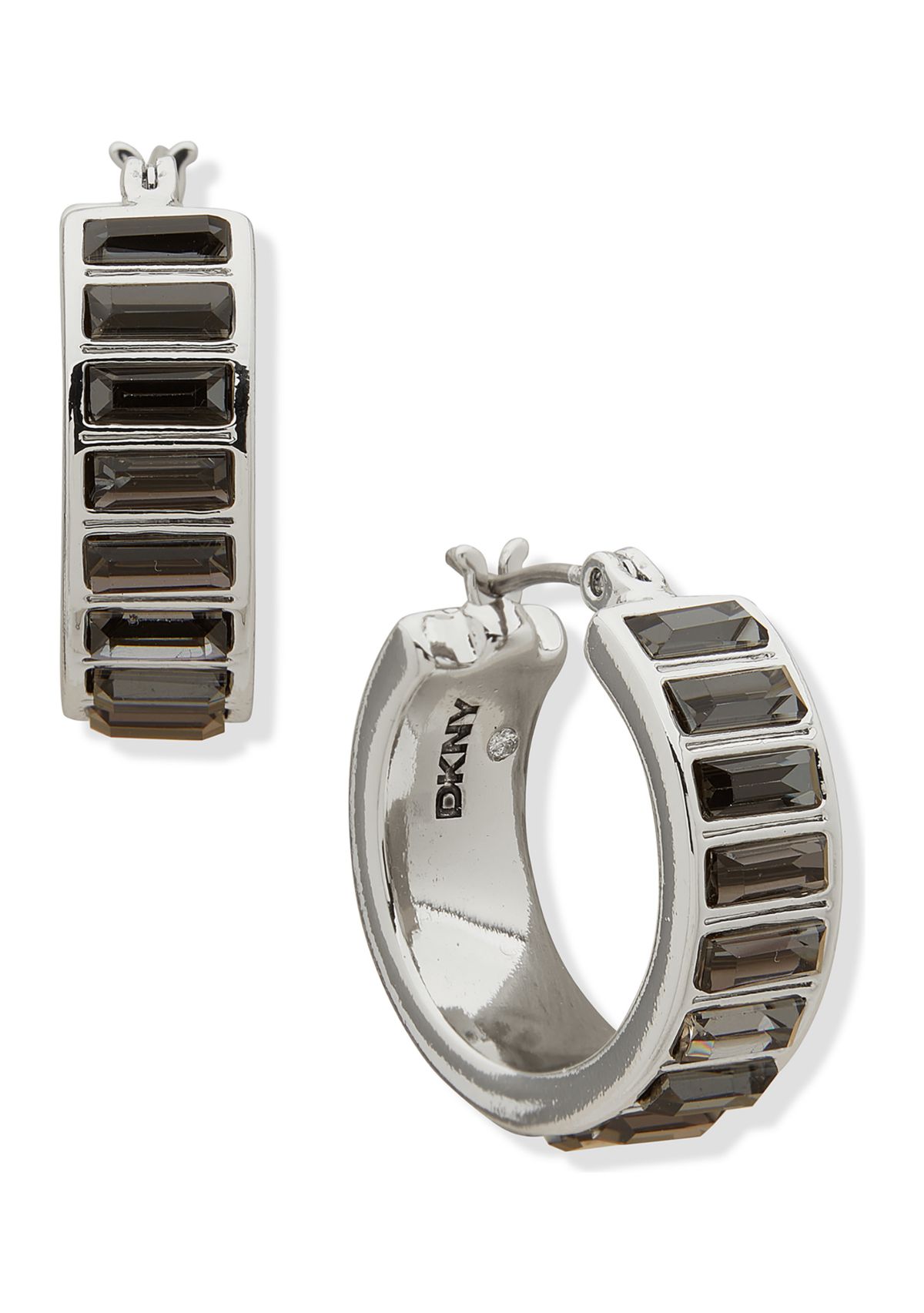 17 Millimeter Stone Hoop Earrings