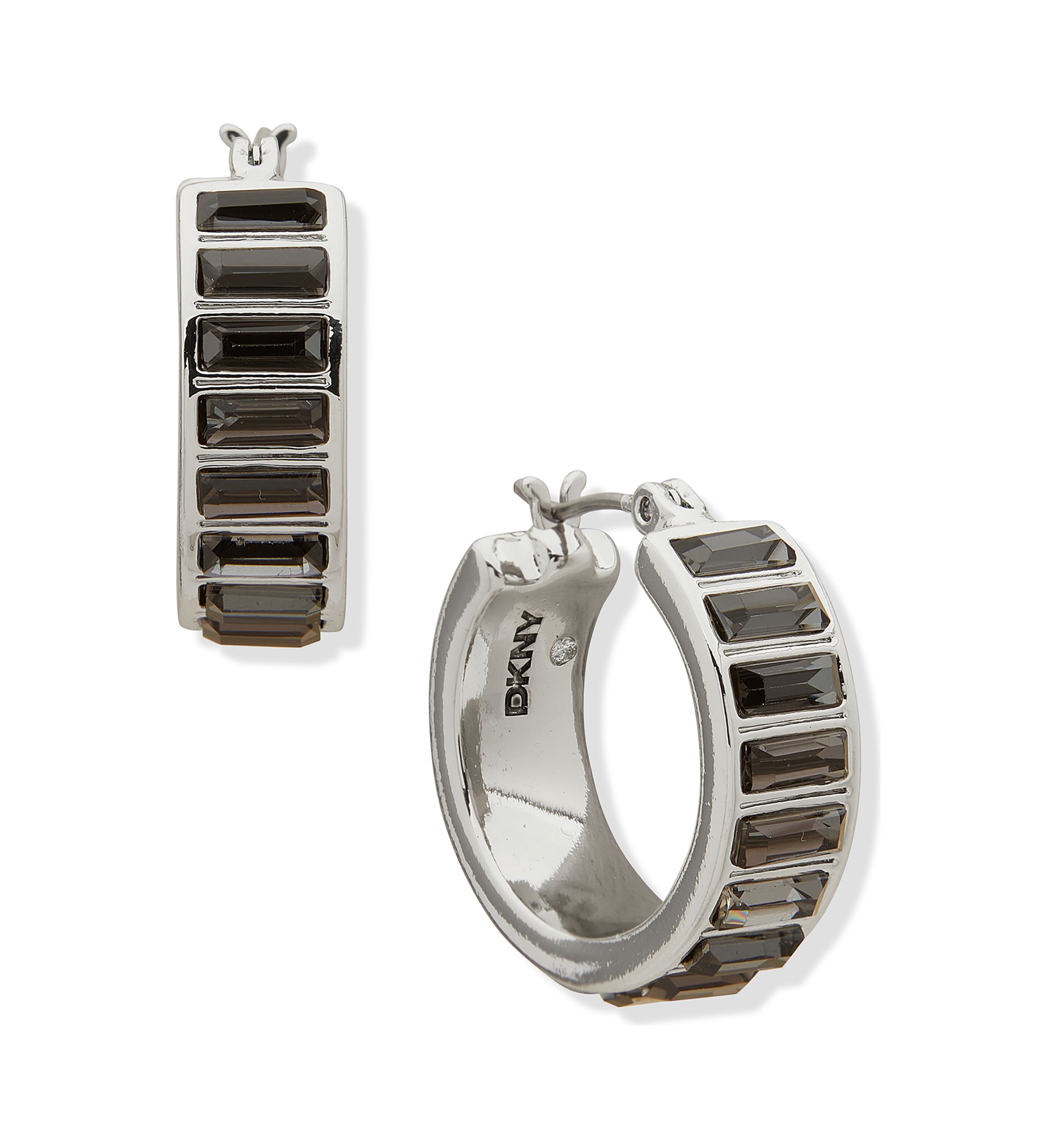 17 Millimeter Stone Hoop Earrings