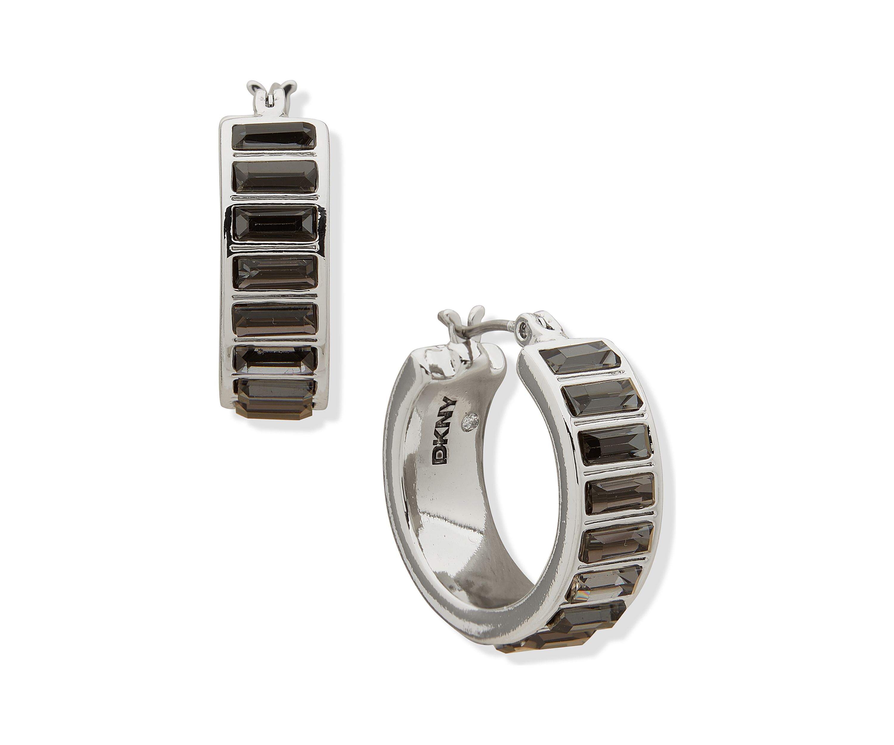 17 Millimeter Stone Hoop Earrings