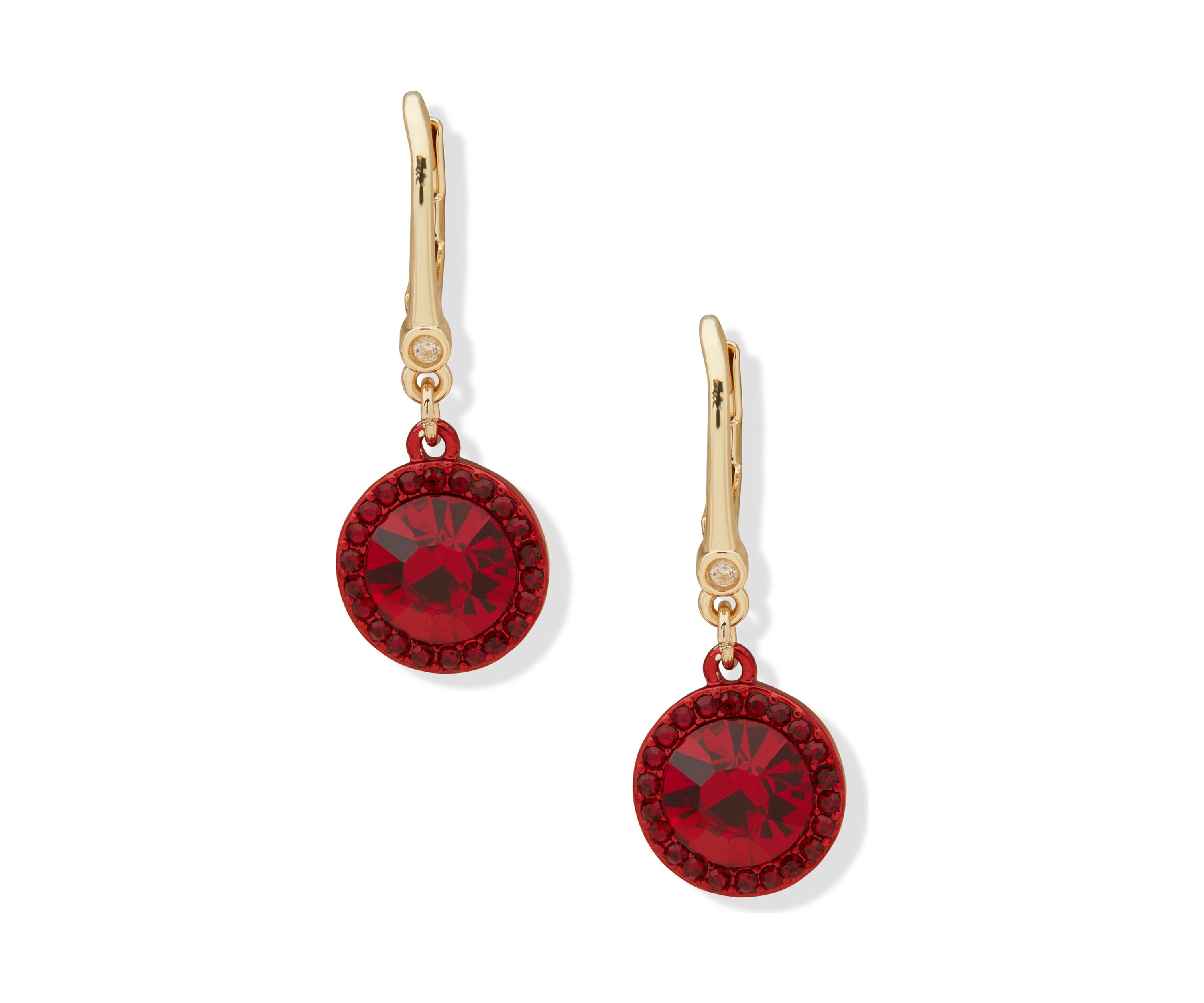 Gold Tone Stone Drop Earrings