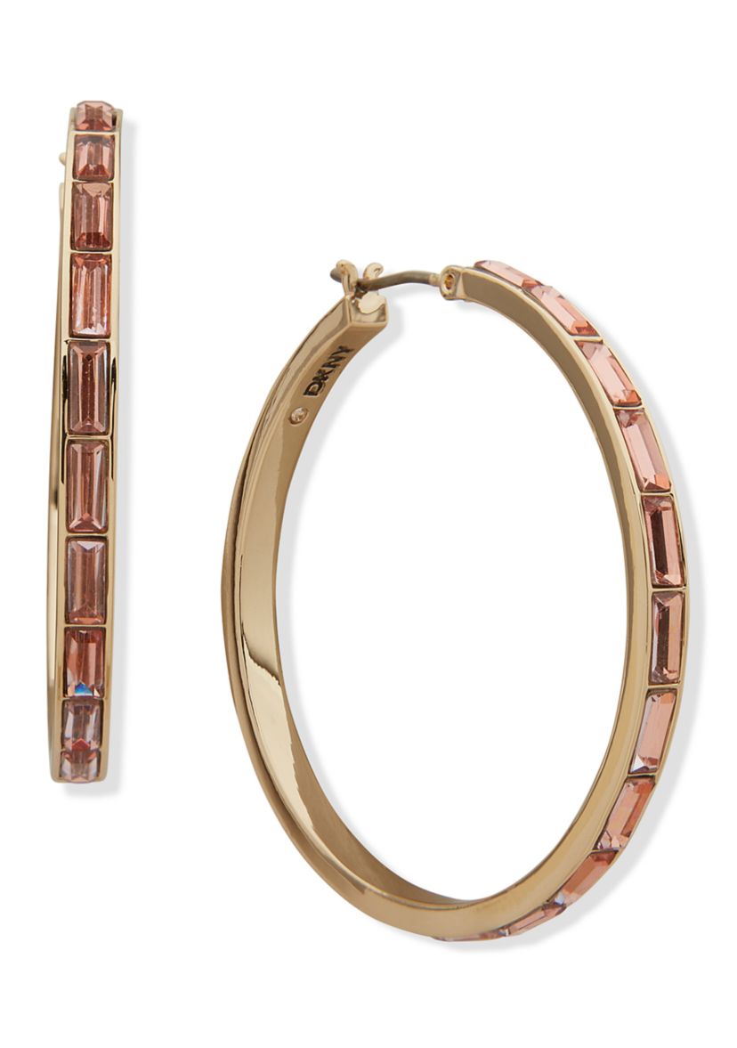40 Millimeter Baguette Hoop Earrings