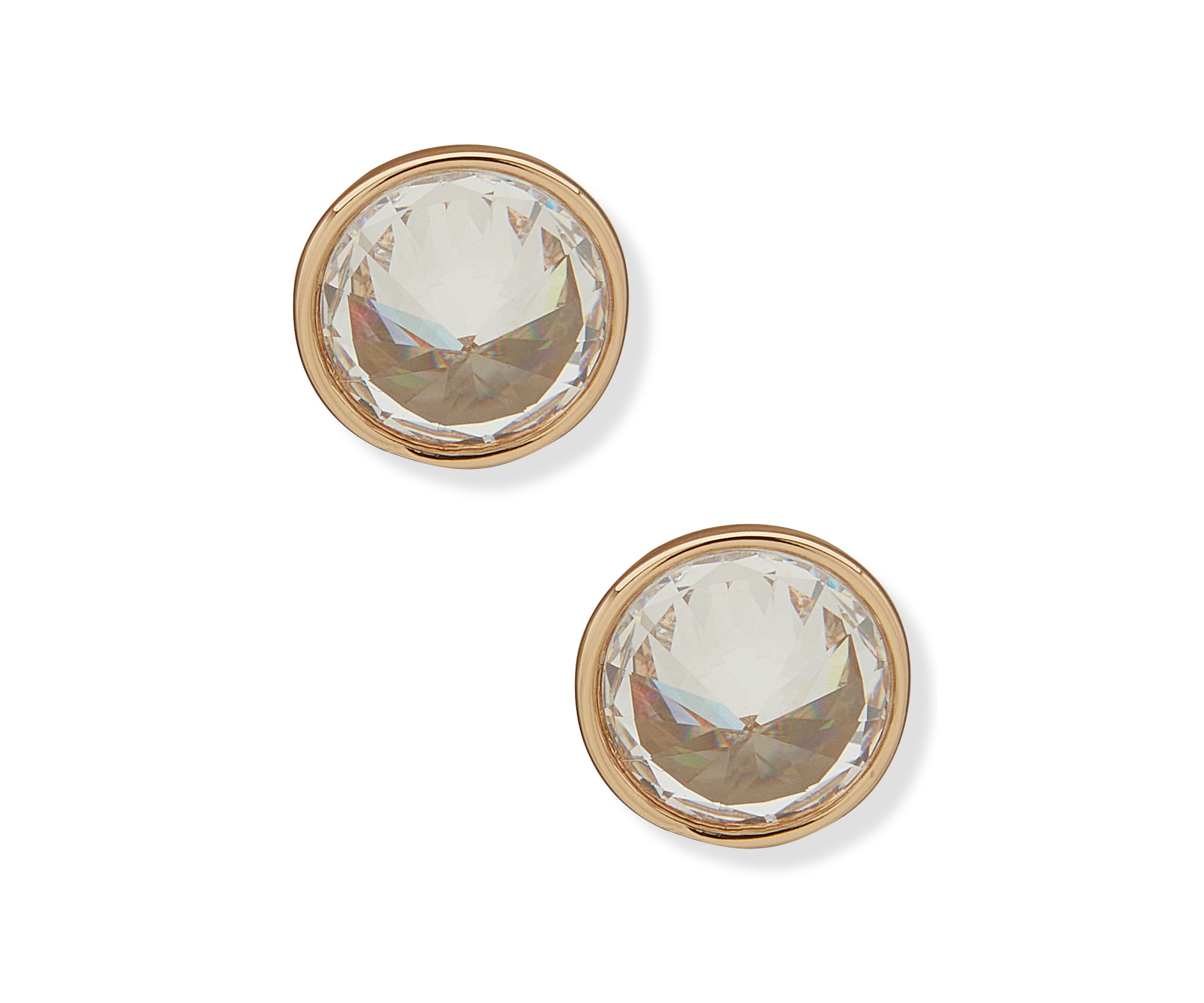Gold Tone Crystal Spike Stud Earrings