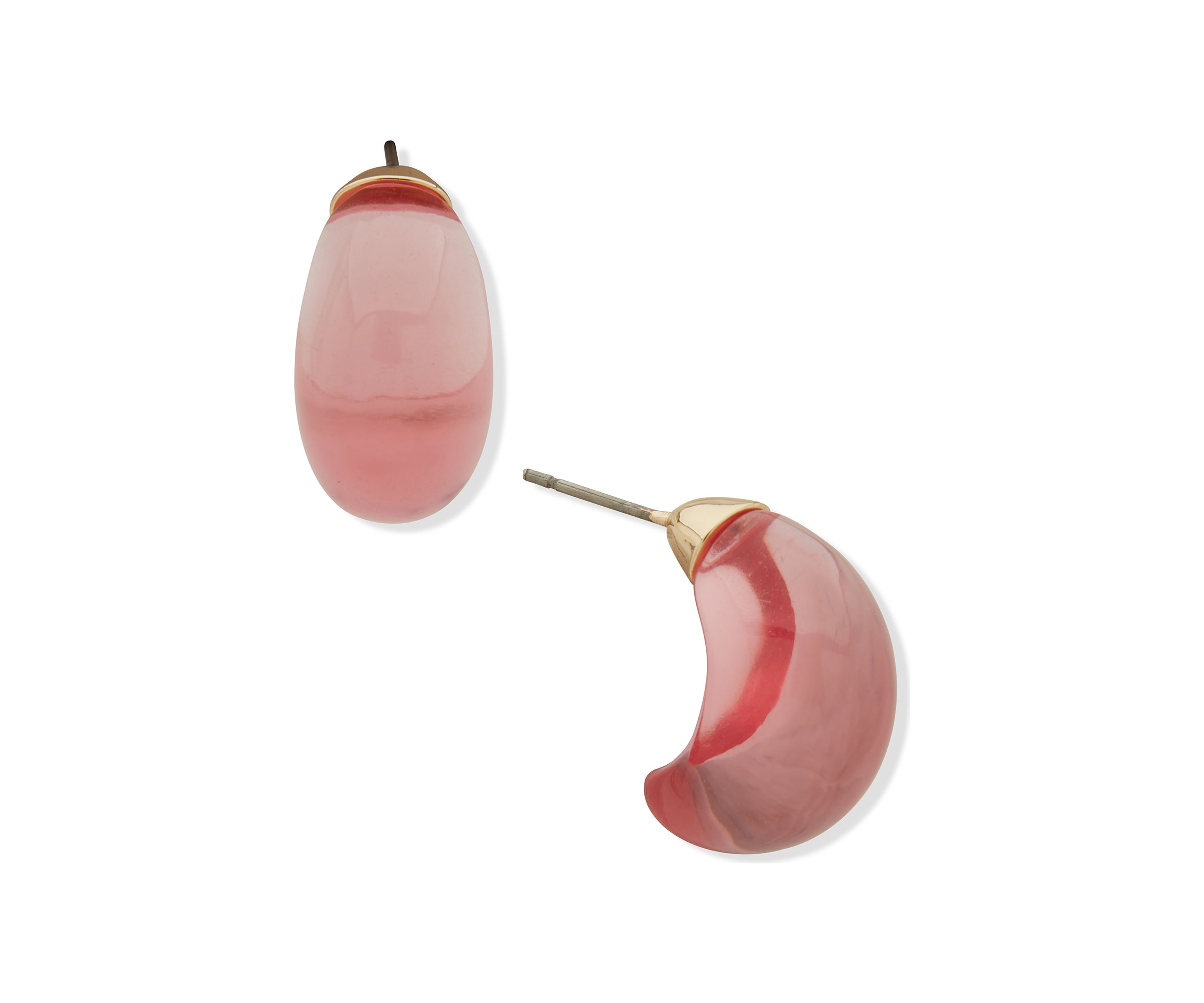 Gold Tone 19 Millimeter Puffy C Hoop Earrings