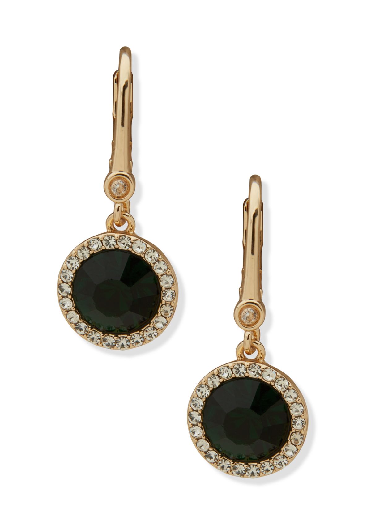 Pavé Inlay Stone Drop Earrings