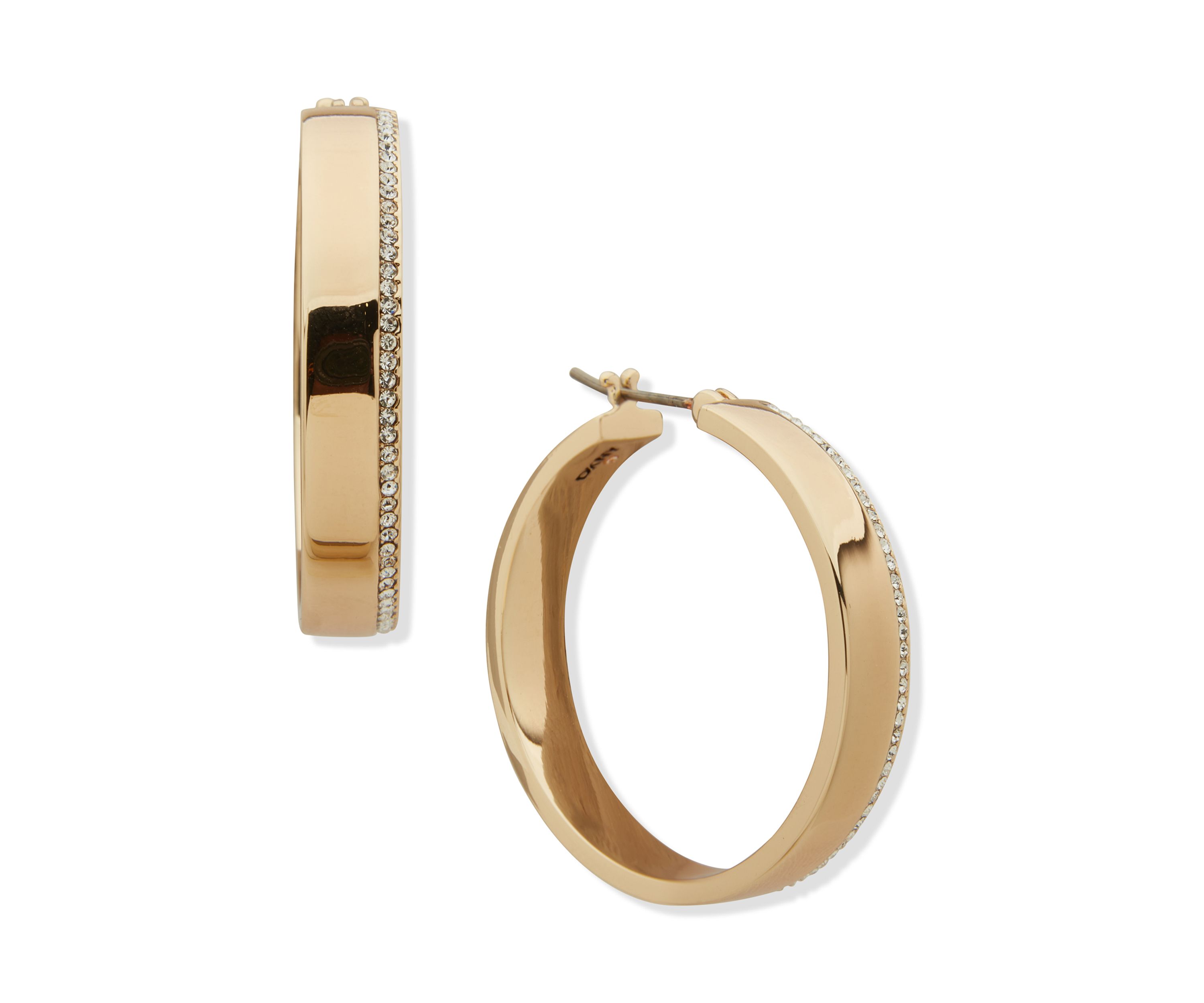 Crystal Pavé Lined Hoop Earrings