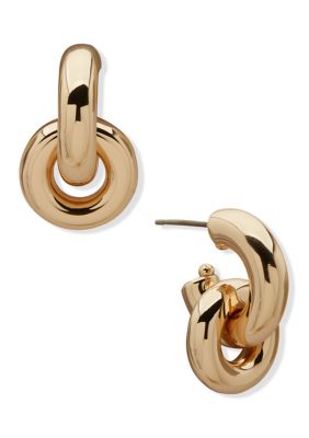 DKNY Link Hoop Drop Earrings