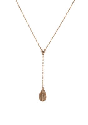 Gold Tone Link Double Drop Necklace