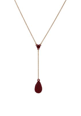 Gold Tone Crystal Navette Drop Necklace