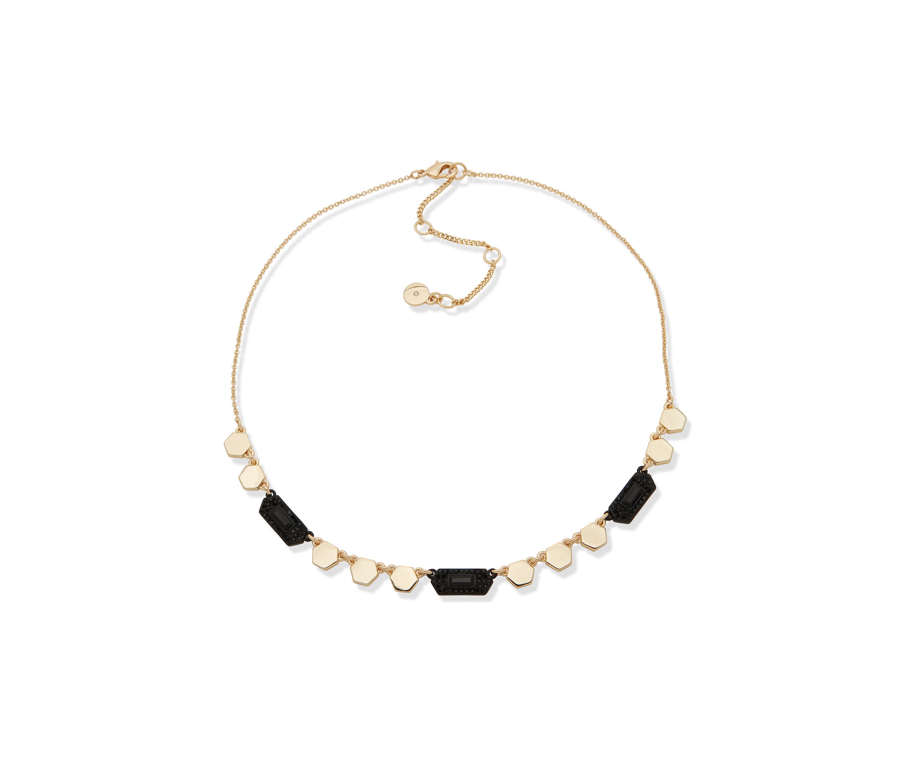 Gold Tone 16" Hex Frontal Necklace