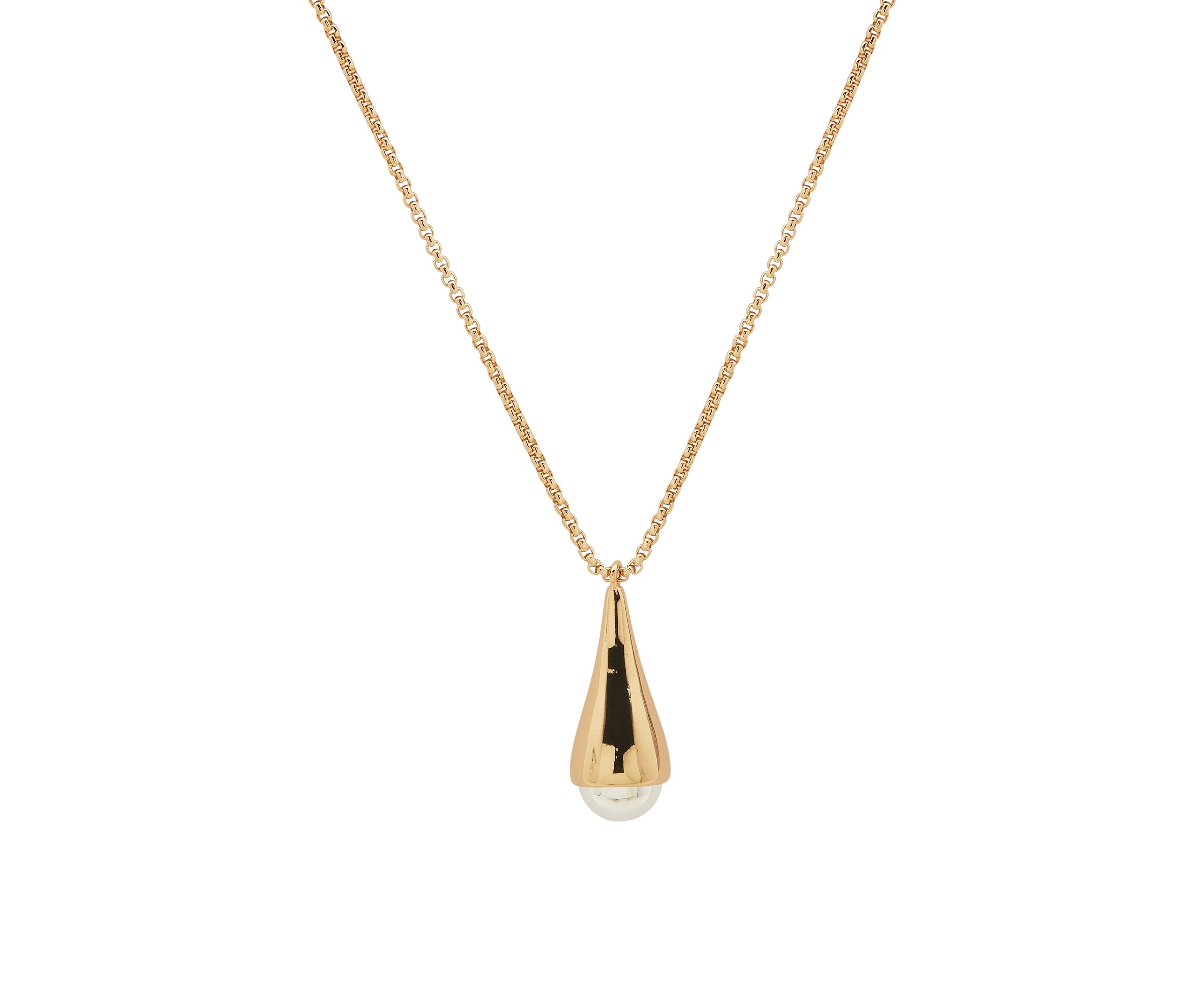 Two Tone Bead Adjustable Pendant Necklace