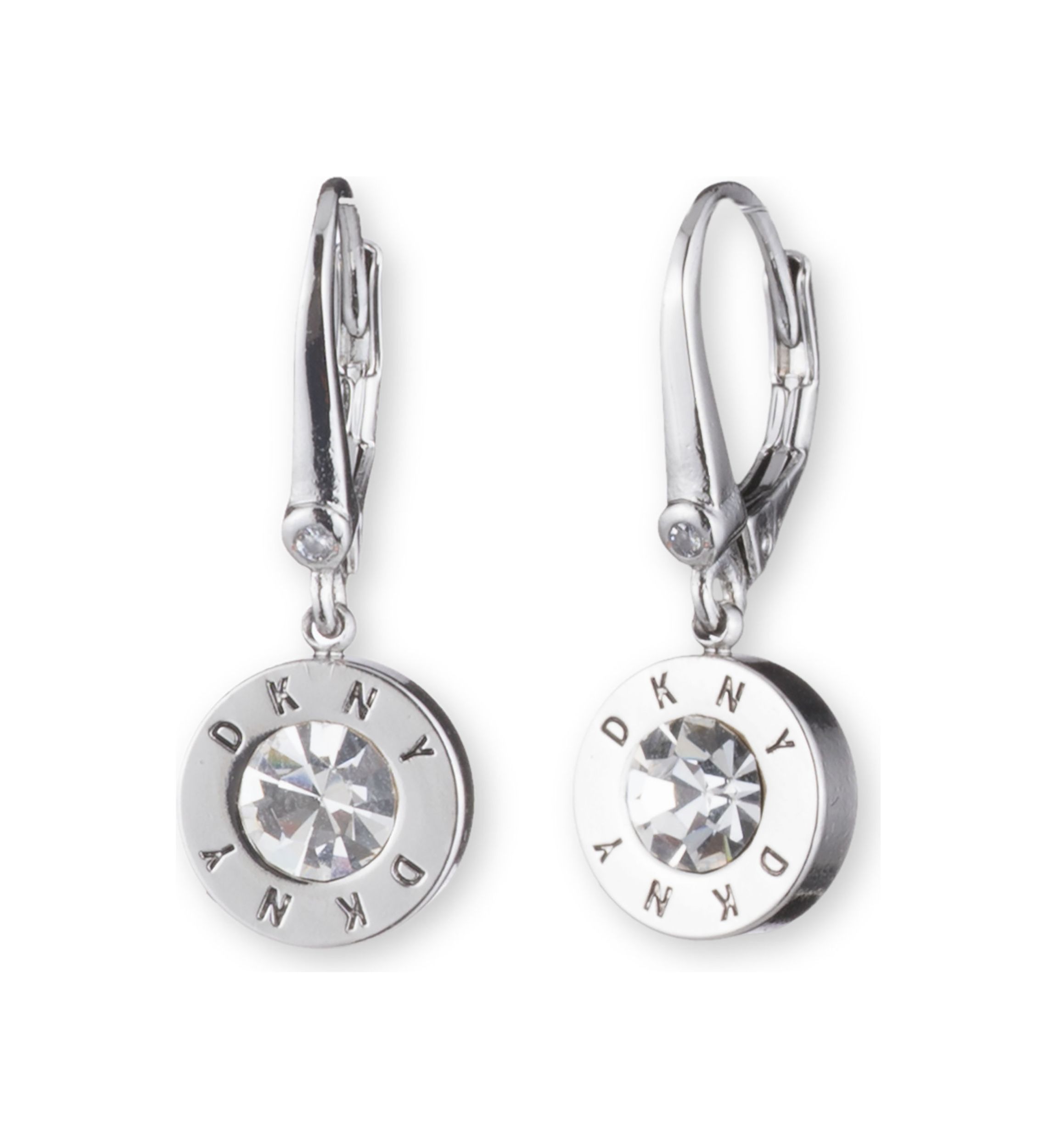Crystal Logo Stone Drop Earrings