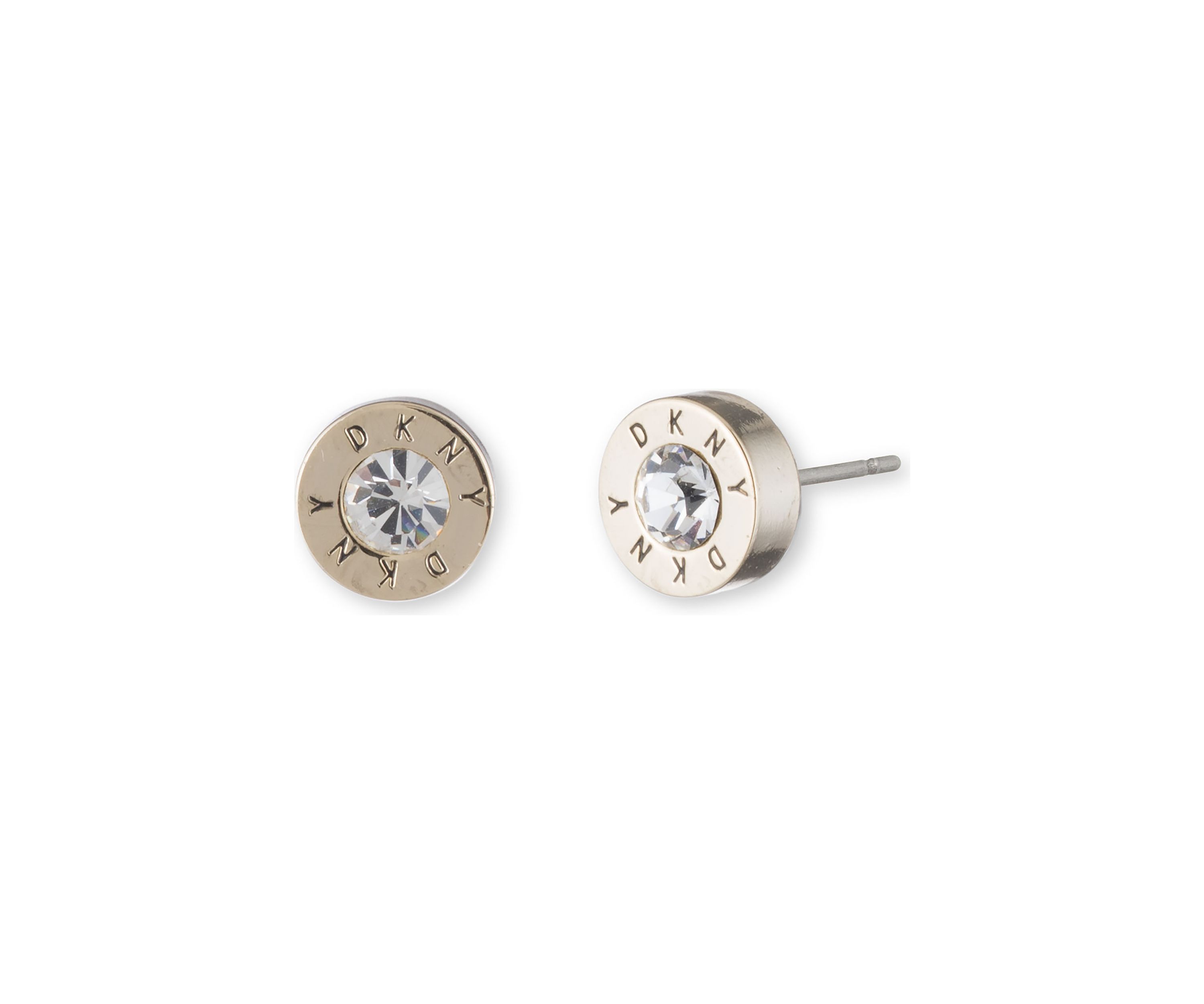 Crystal Logo Stone Stud Earrings
