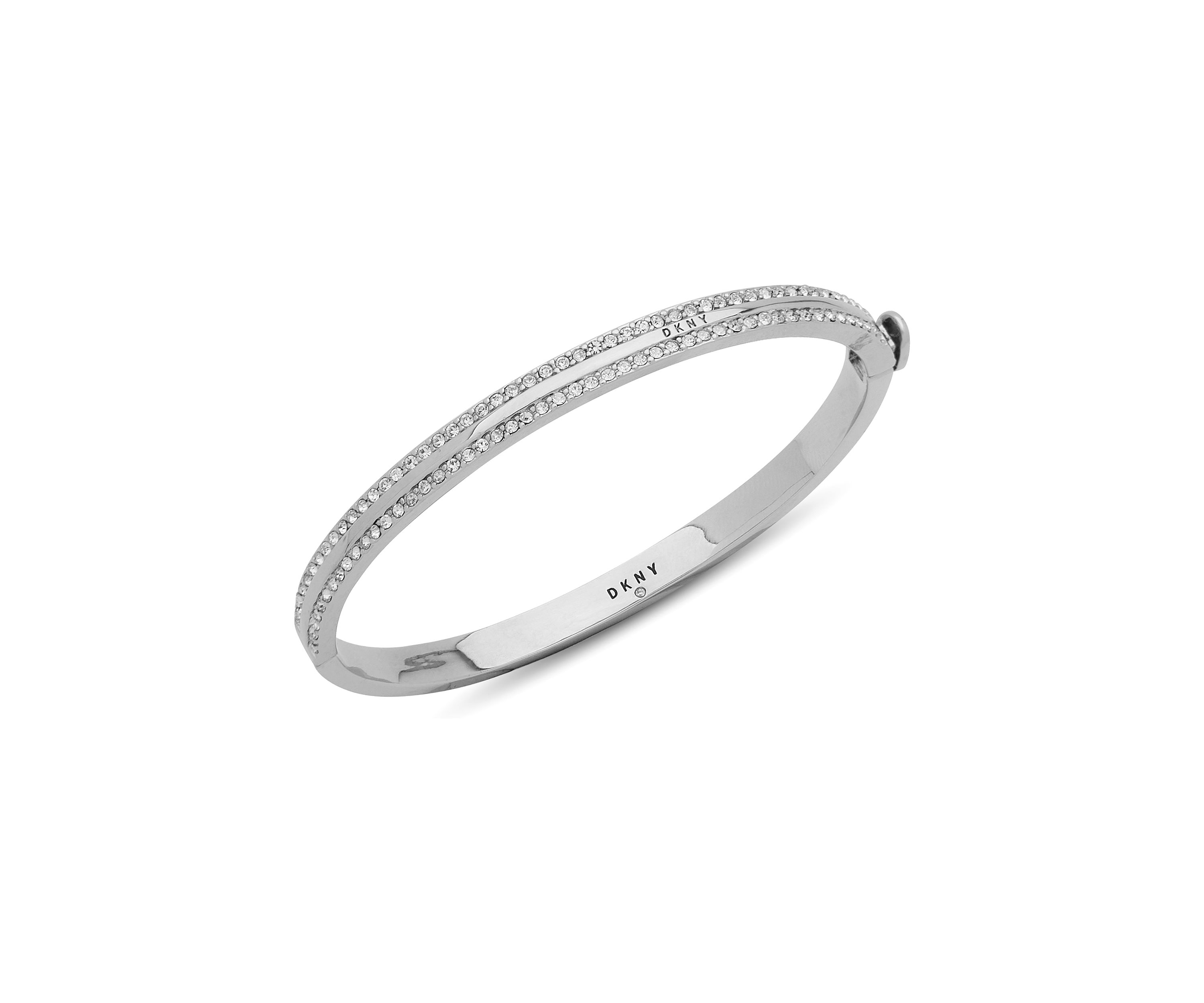 Silver Tone Crystal Pavé Bangle Bracelet