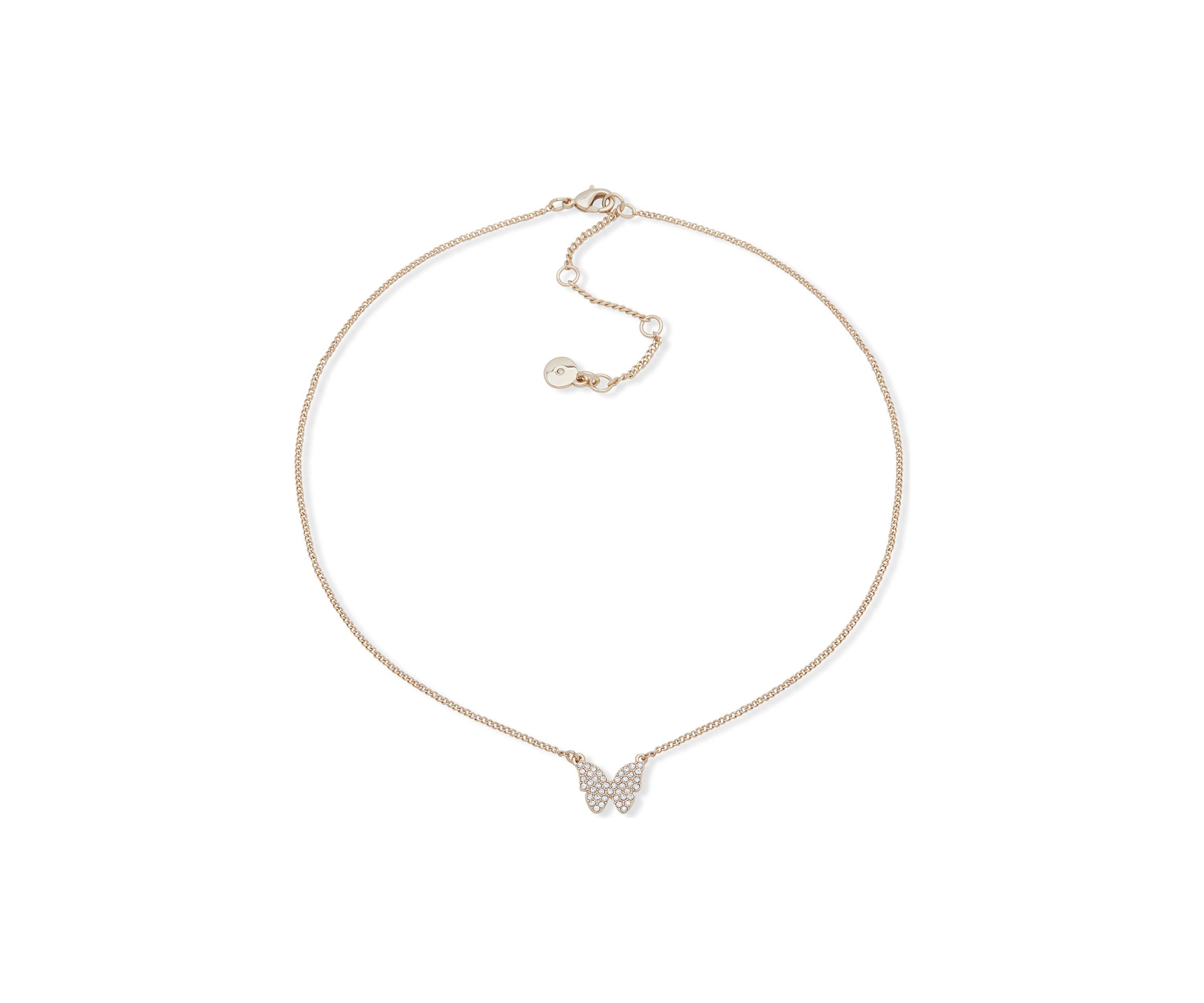 Pavé Crystal Butterfly Necklace 