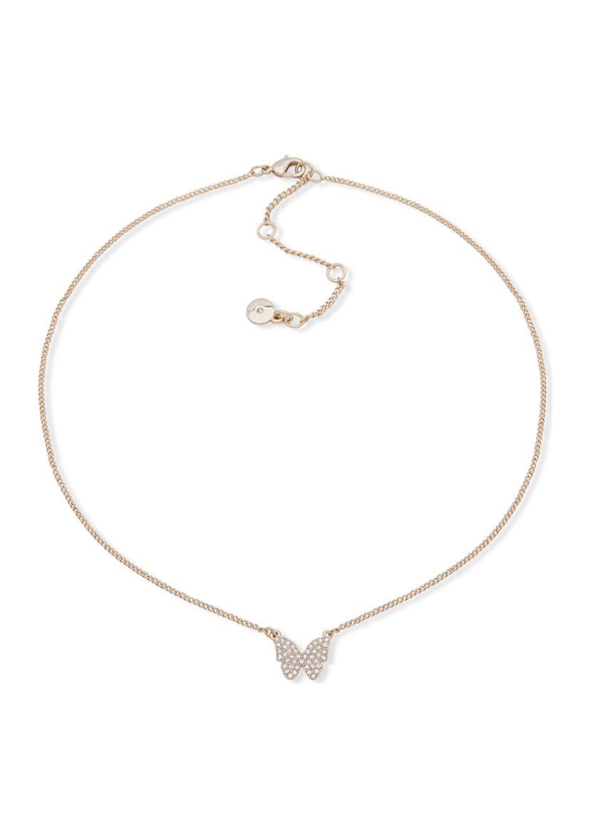 Pavé Crystal Butterfly Necklace 