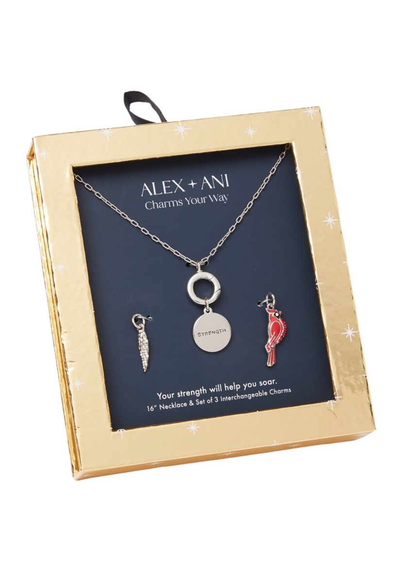 Silver Tone 16" Red Cardinal Charm Pendant Necklace