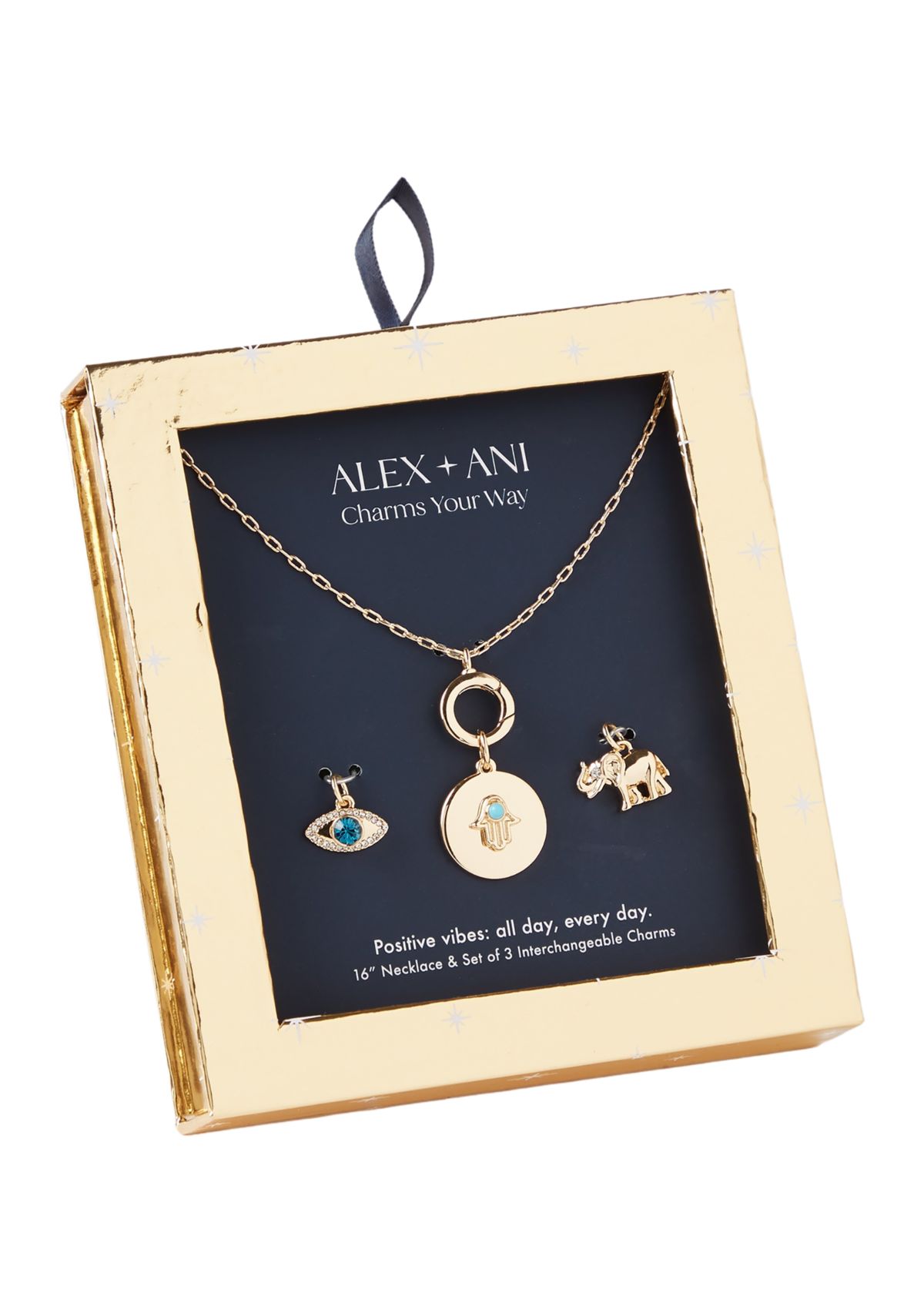 Gold Tone 16 Evil Eye Pendant Necklace