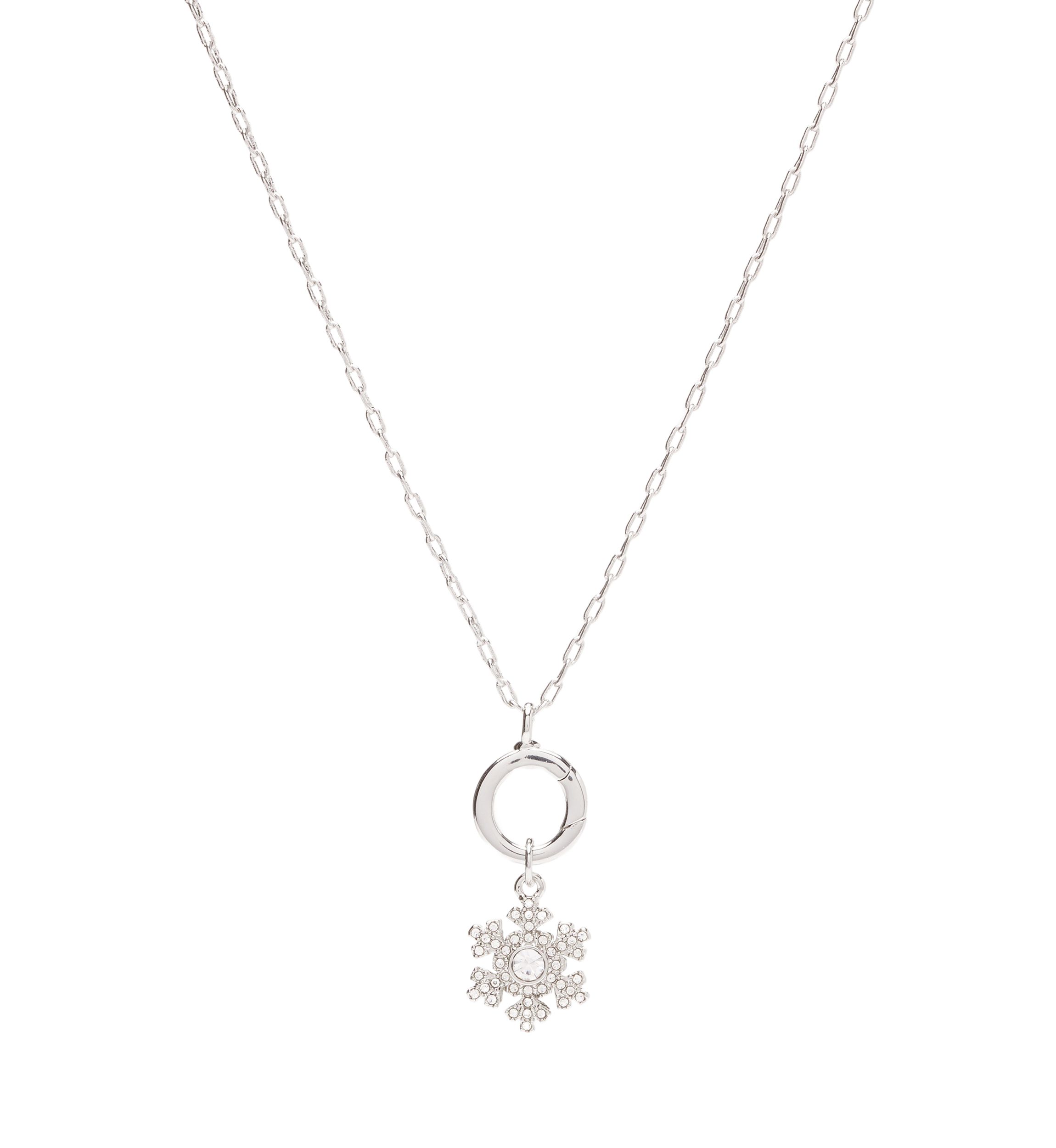 Silver Tone 16" Blue Winter Charm Pendant Necklace