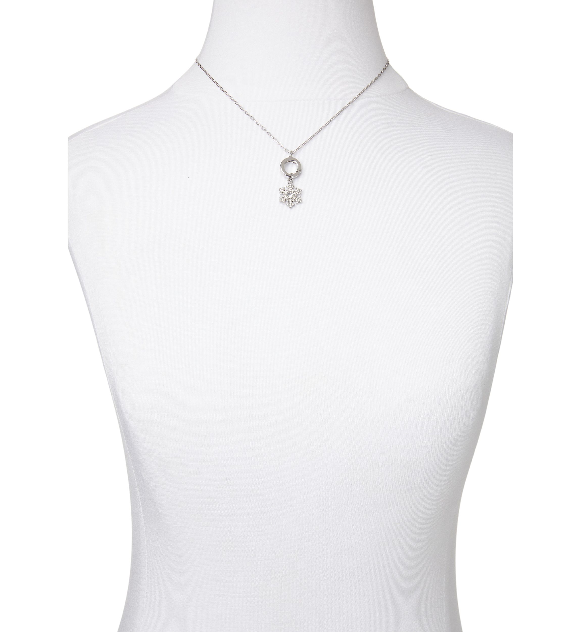 Silver Tone 16" Blue Winter Charm Pendant Necklace
