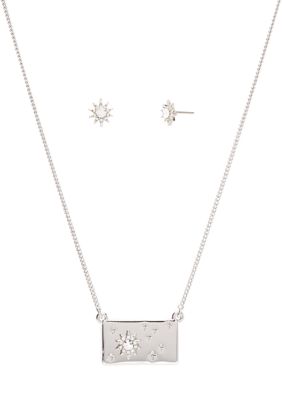 Alex and Ani Silver Tone Necklace and Earring Set
