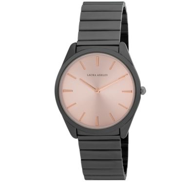Laura Ashley Gilded Bracelet Watch, Black