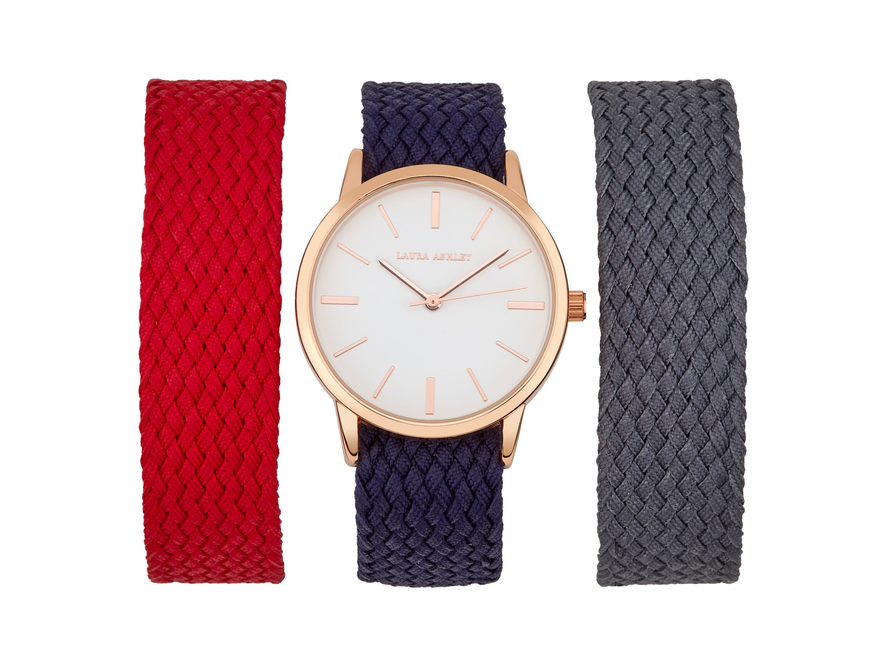 Watch Set 3 Interchangeable Fabric Straps