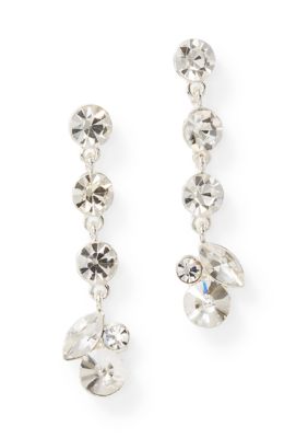evie  emma Round Stone Linear Post Earrings
