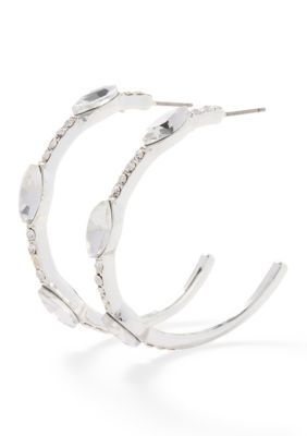 evie  emma Marquise Stone C Hoop Earrings