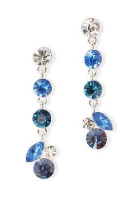 evie  emma Round Stone Linear Post Earrings