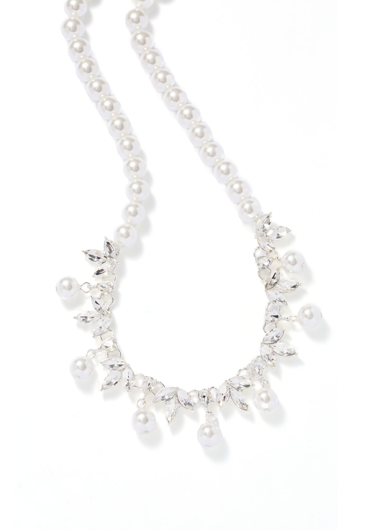 Marquise Crystal Pearl Frontal Necklace