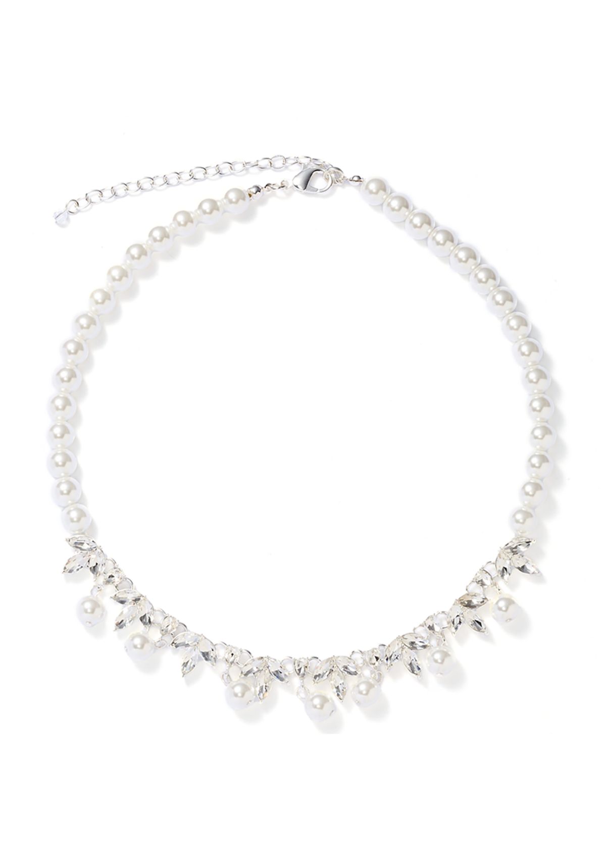 Marquise Crystal Pearl Frontal Necklace
