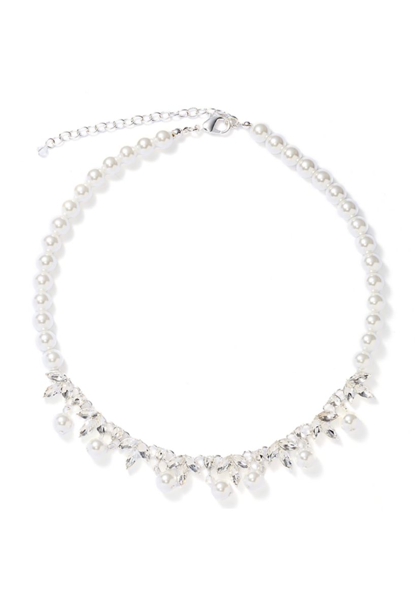 Marquise Crystal Pearl Frontal Necklace