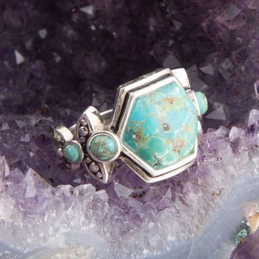 Barse Jewelry Emile Blue Turquoise and Sterling Silver Ring