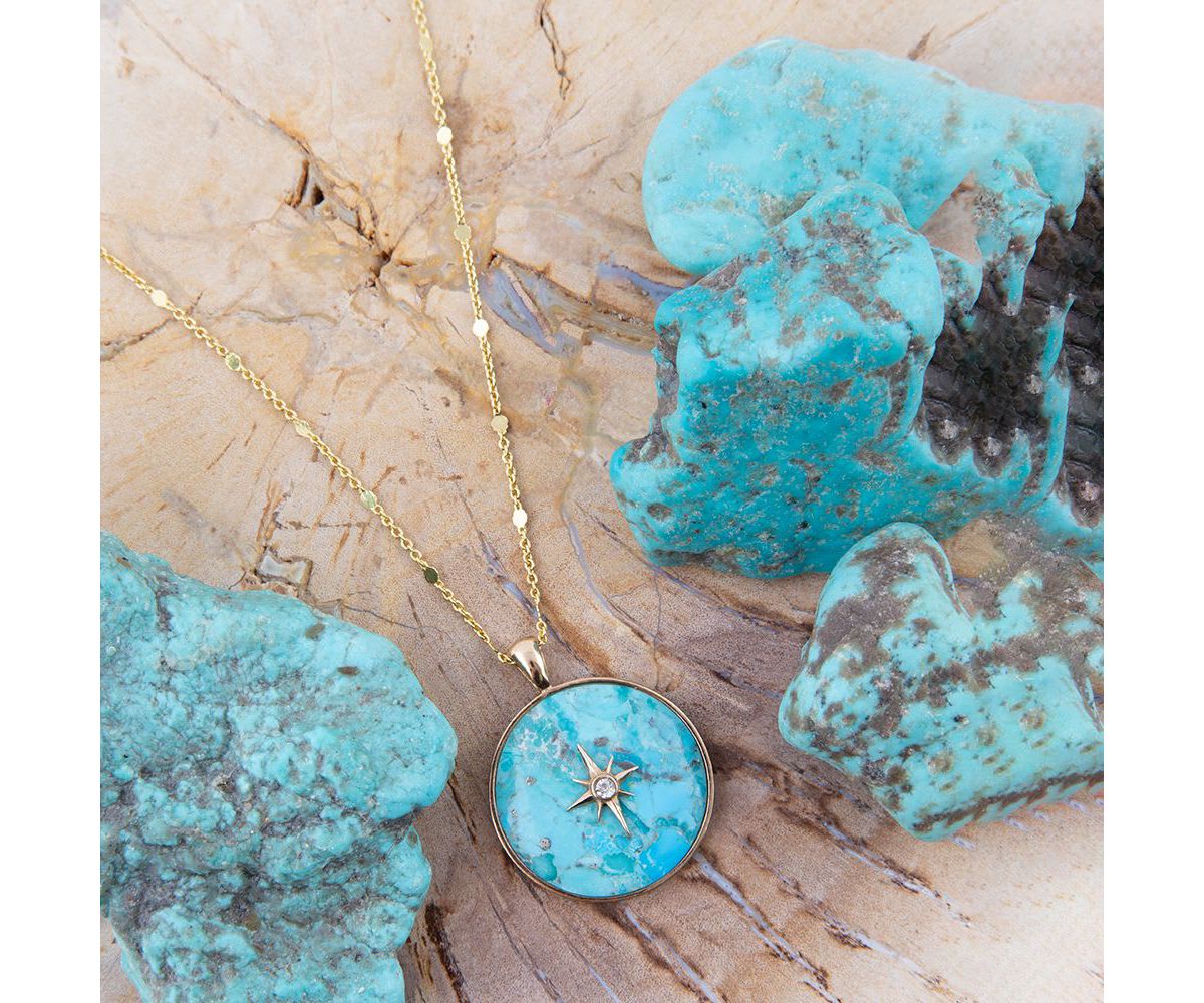 Celestial Blue Turquoise Golden Bypass Ring