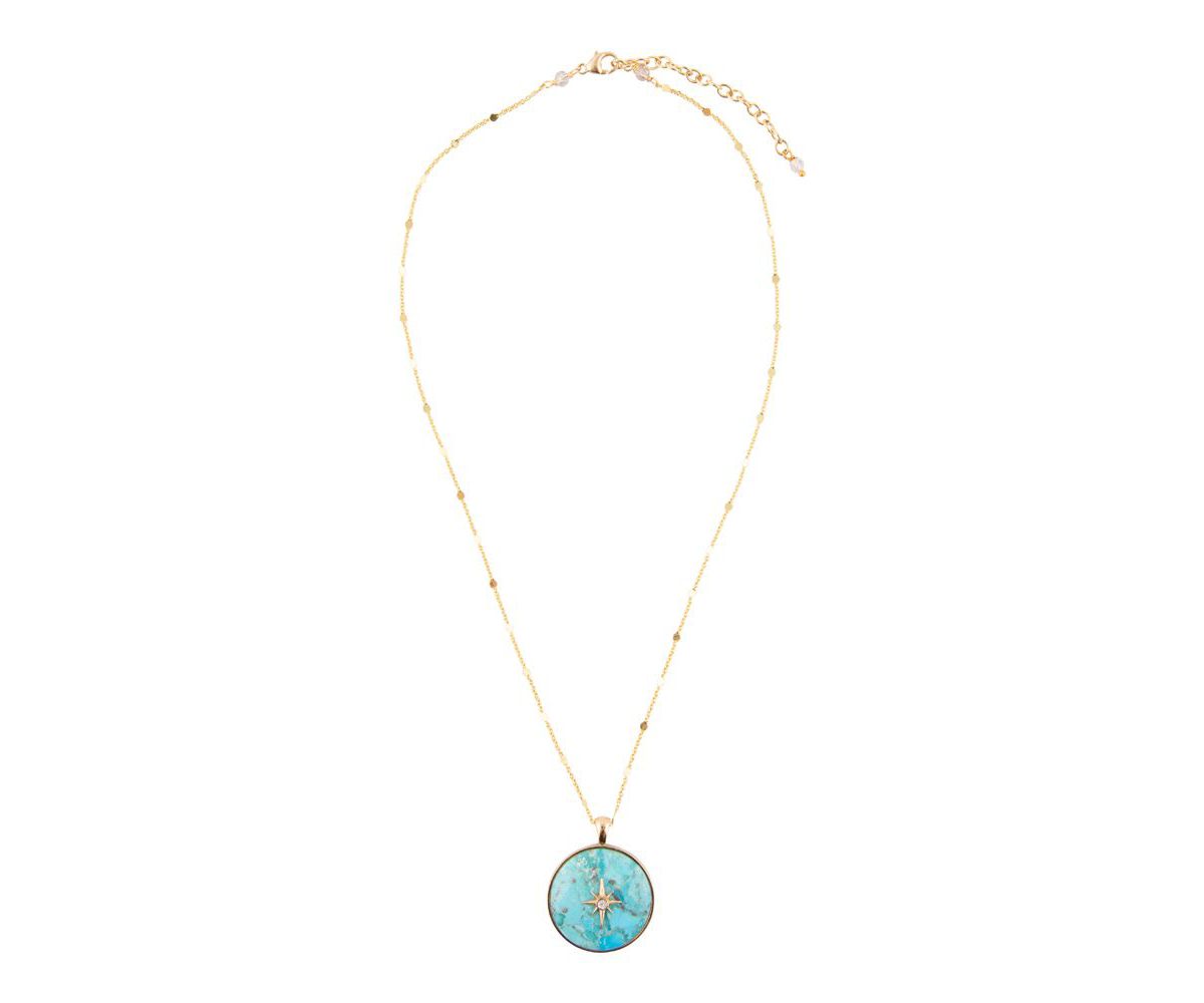 Celestial Blue Turquoise Golden Bypass Ring