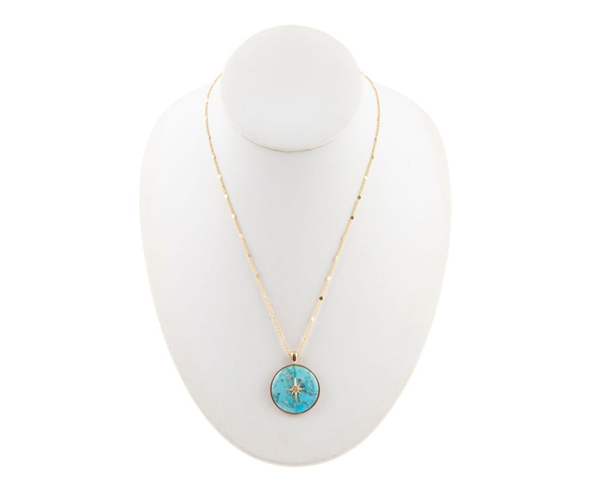 Celestial Blue Turquoise Golden Bypass Ring