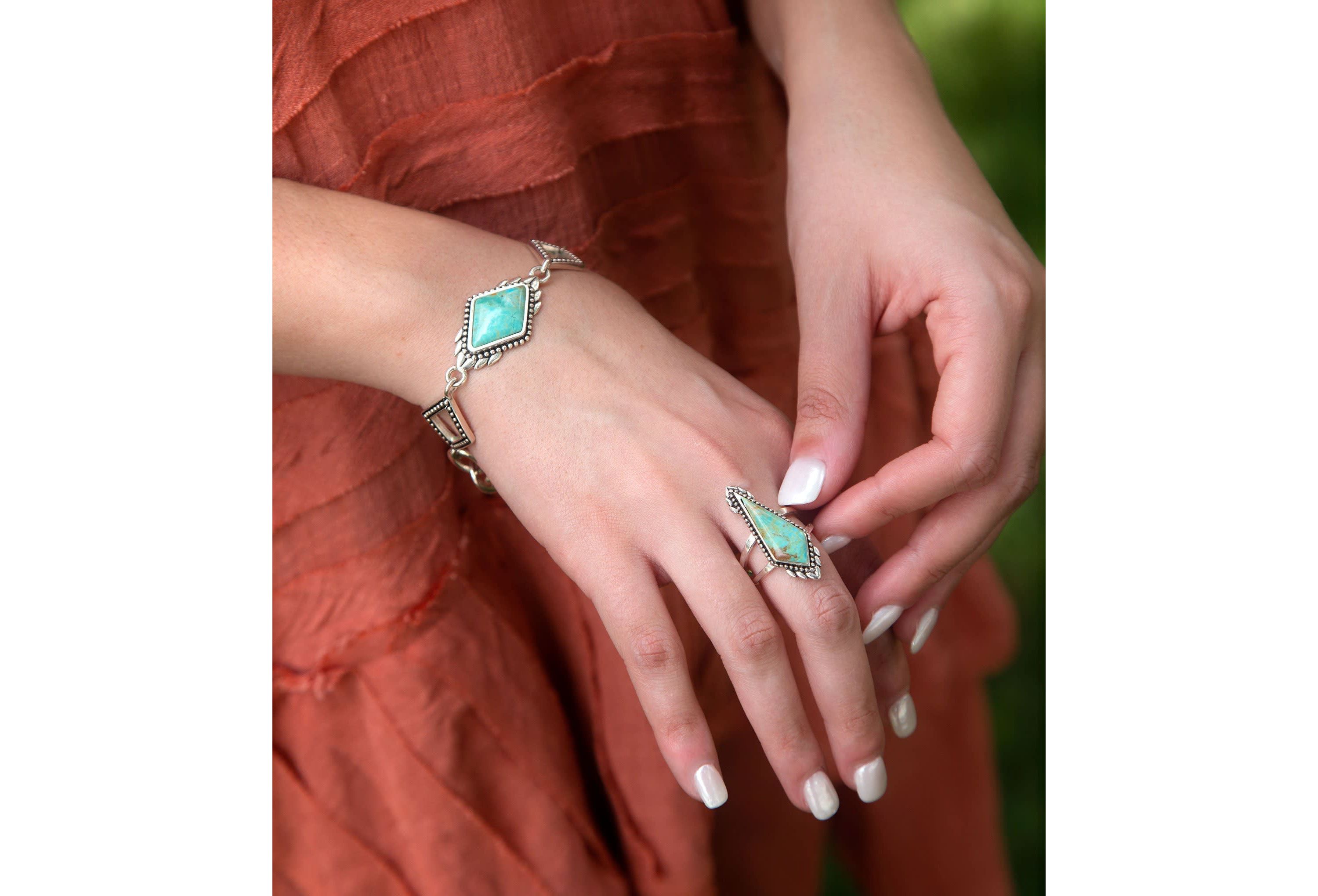 Anemone Turquoise and Sterling Silver Statement Turquoise Ring