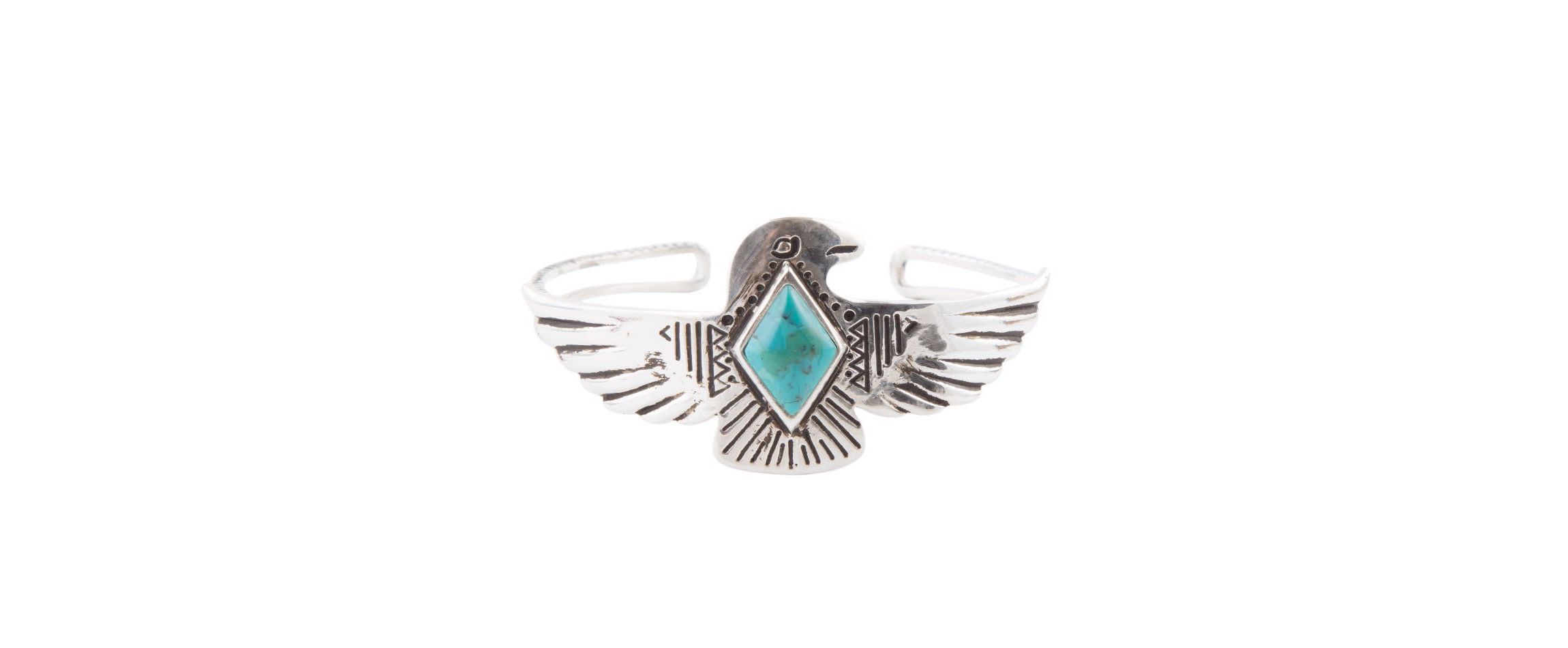 Turquoise and Sterling Silver Phoenix Cuff Bracelet